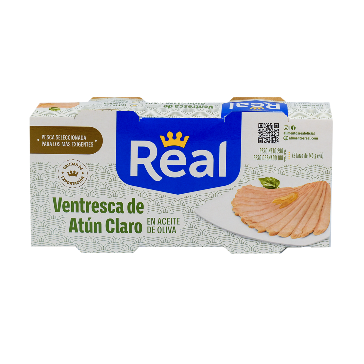 Ventresca De Atún Claro En Aceite De Oliva REAL 2 X 145 G