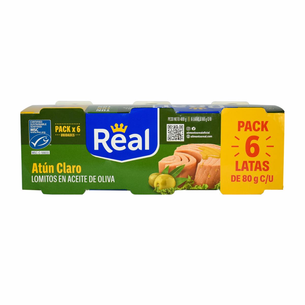 Atún Lomitos En Aceite De Oliva REAL 6 X 80 G