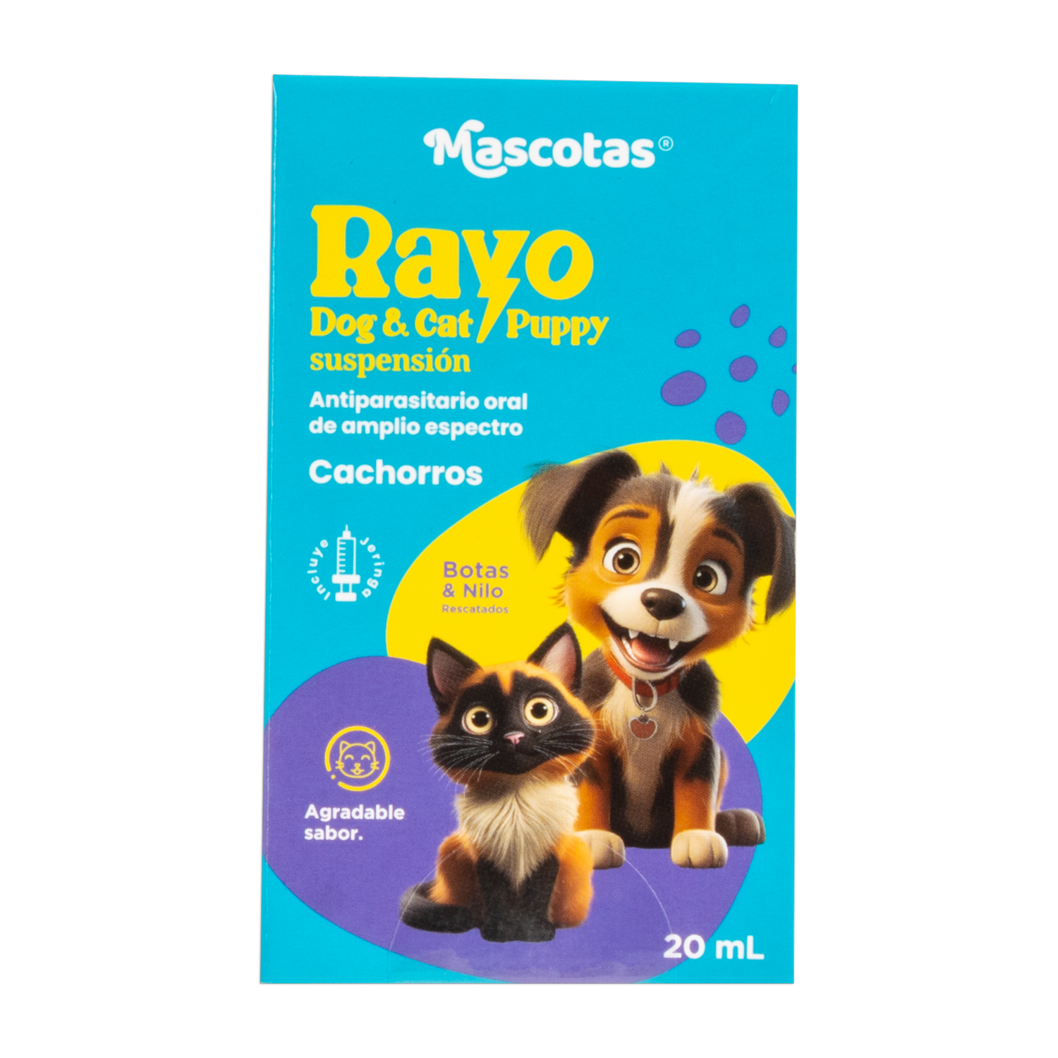 Antiparasitario Para Mascotas Puppy Para Perros Y Gatos RAYO DOG 20 Ml
