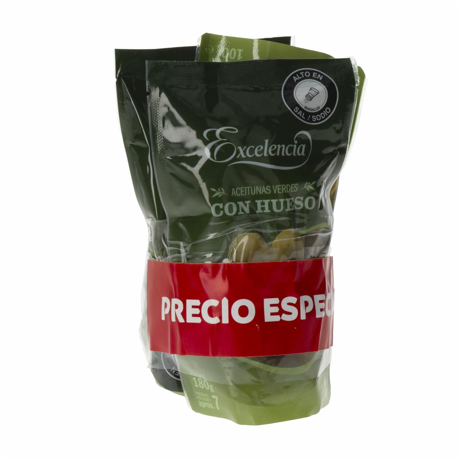 Aceitunas Verdes Deshuesadas EXCELENCIA 540 G