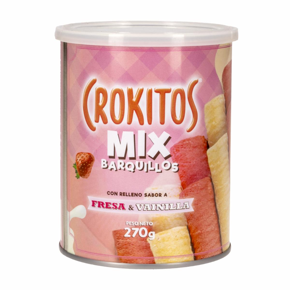 Galletas Dulces En Lata De Vainilla Fresa CROKITOS 270   G