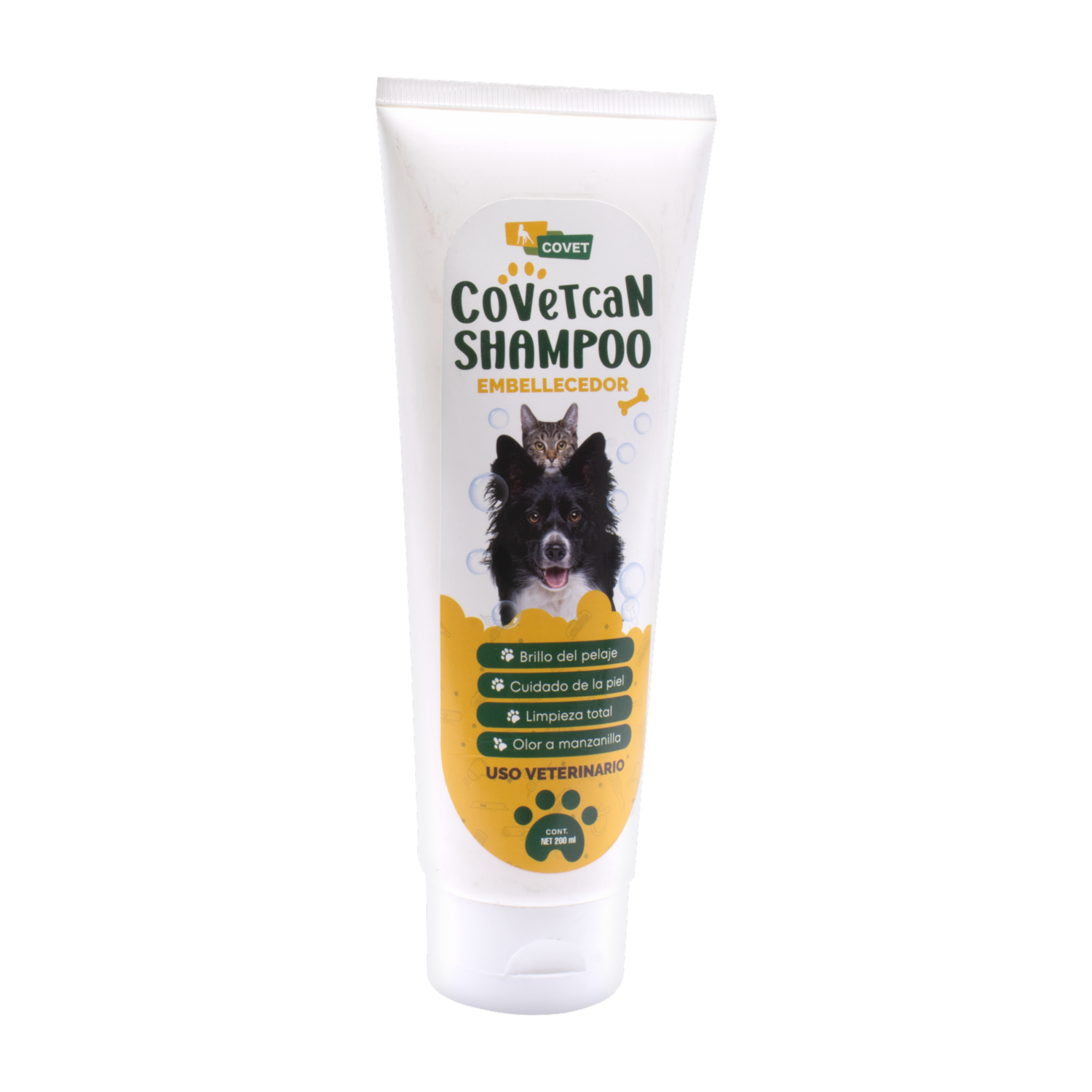 Shampoo Para Mascotas De Manzanilla Para Perros Y Gatos COVET 200 Ml