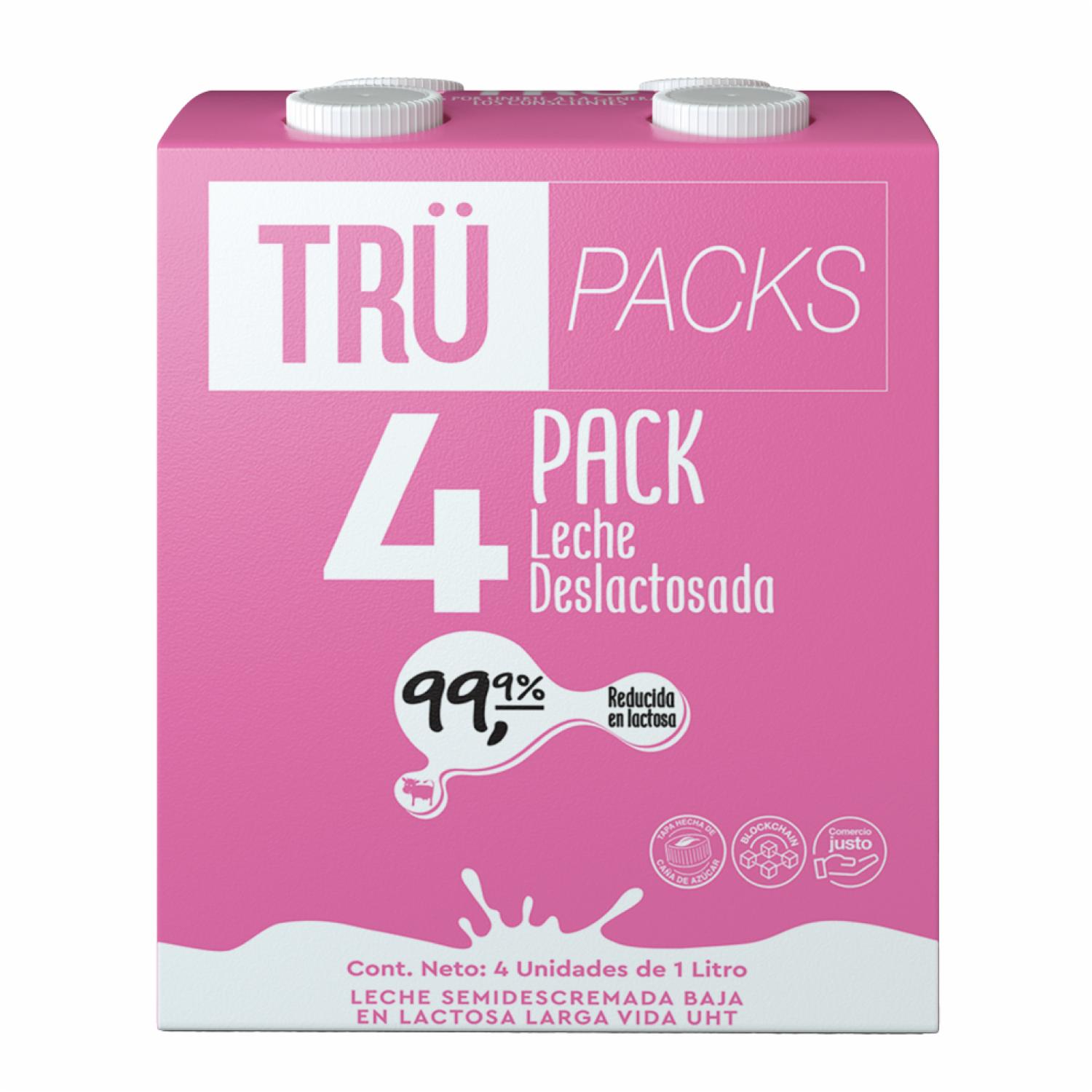 Leche Deslactosada Larga Vida UHT TRÜ 4 X 1000 Ml