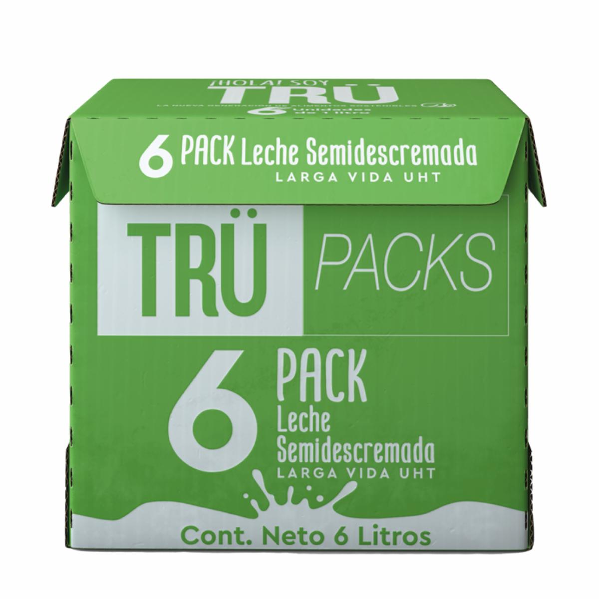 Leche Semidescremada Larga Vida UHT TRÜ 6 X 1000 Ml