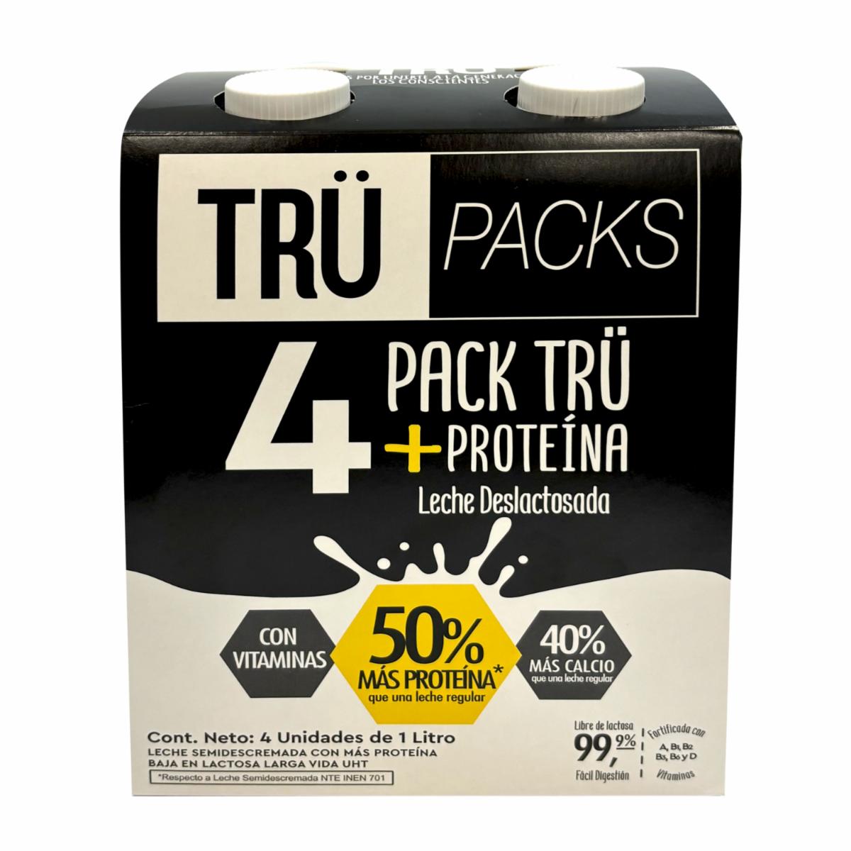 Leche Deslactosada Con 50% + Proteína TRÜ 4 X 1000 Ml
