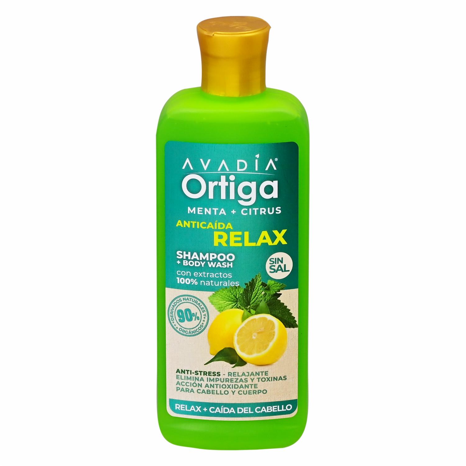 Shampoo De Cabello Más Body Wash De Ortiga Relax AVADÍA 400 Ml