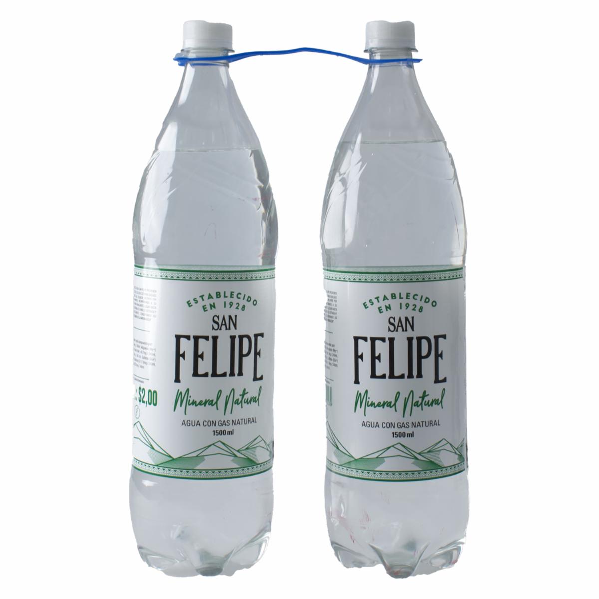 Pack De Agua Con Gas SAN FELIPE 2 X 1500 Ml