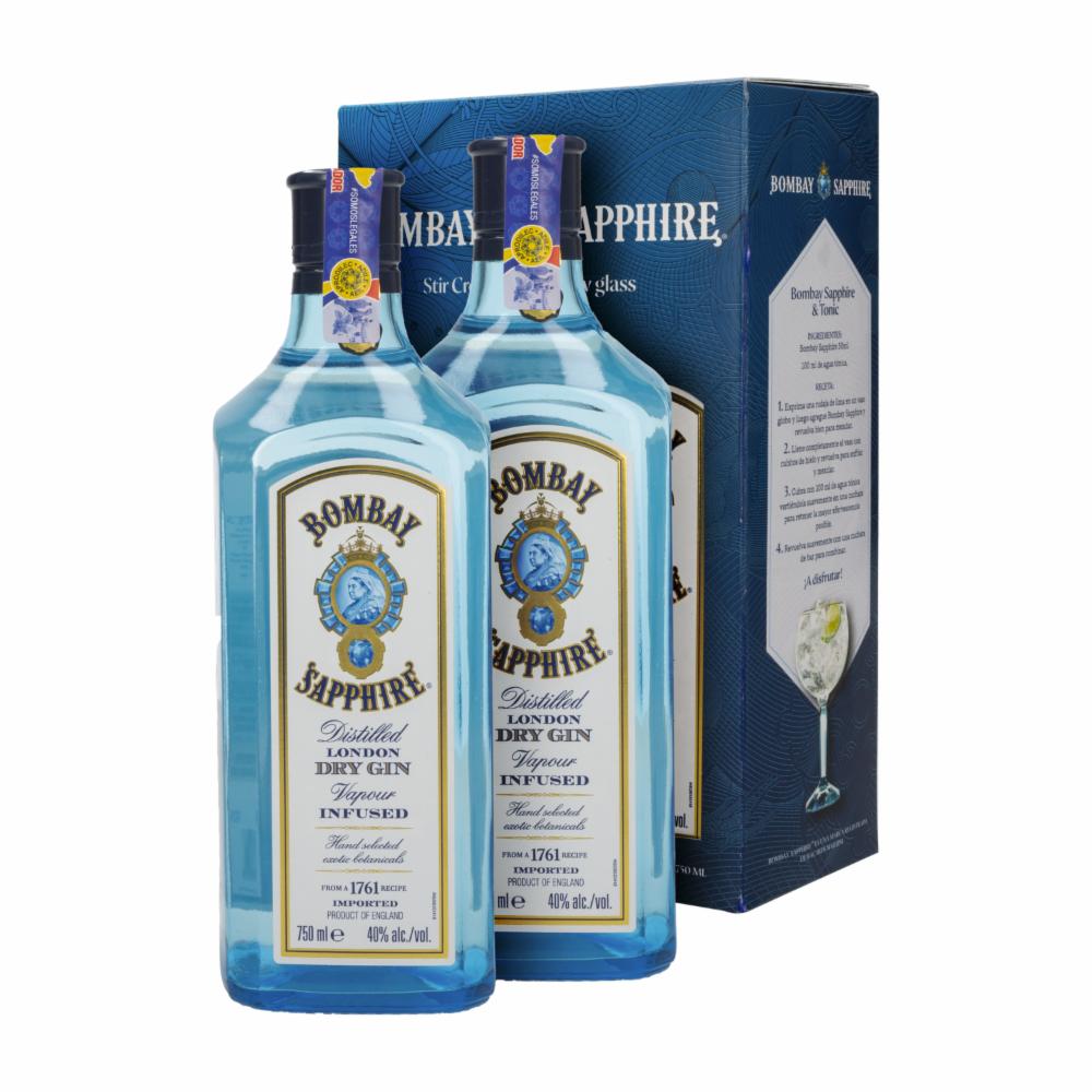 Ginebra Sapphire Bombay Pack 2 X 750 Ml