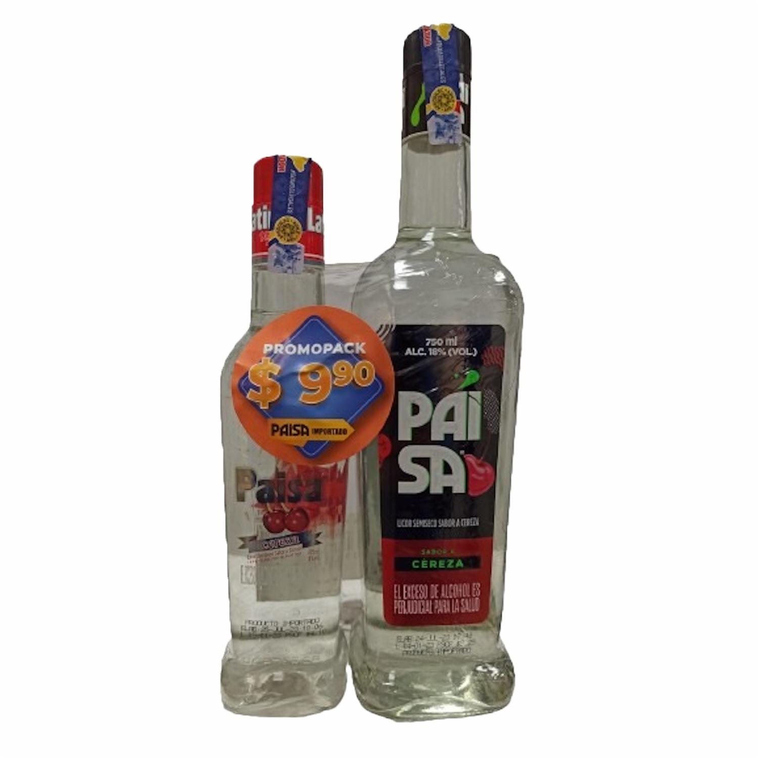 Pack Aguardiente Cereza Paisa 1125 Ml