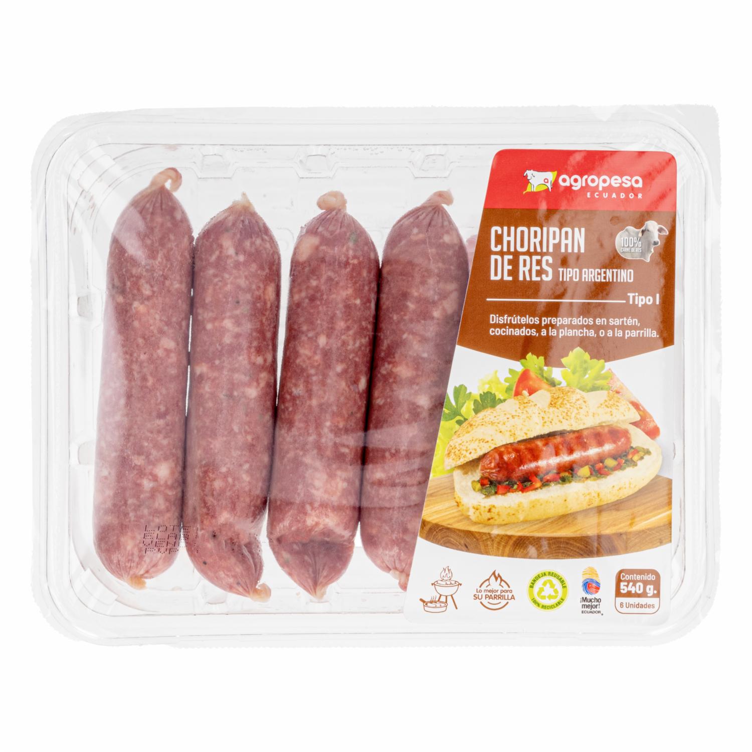 Choripán De Res Tipo Argentino AGROPESA X 6 Unidades