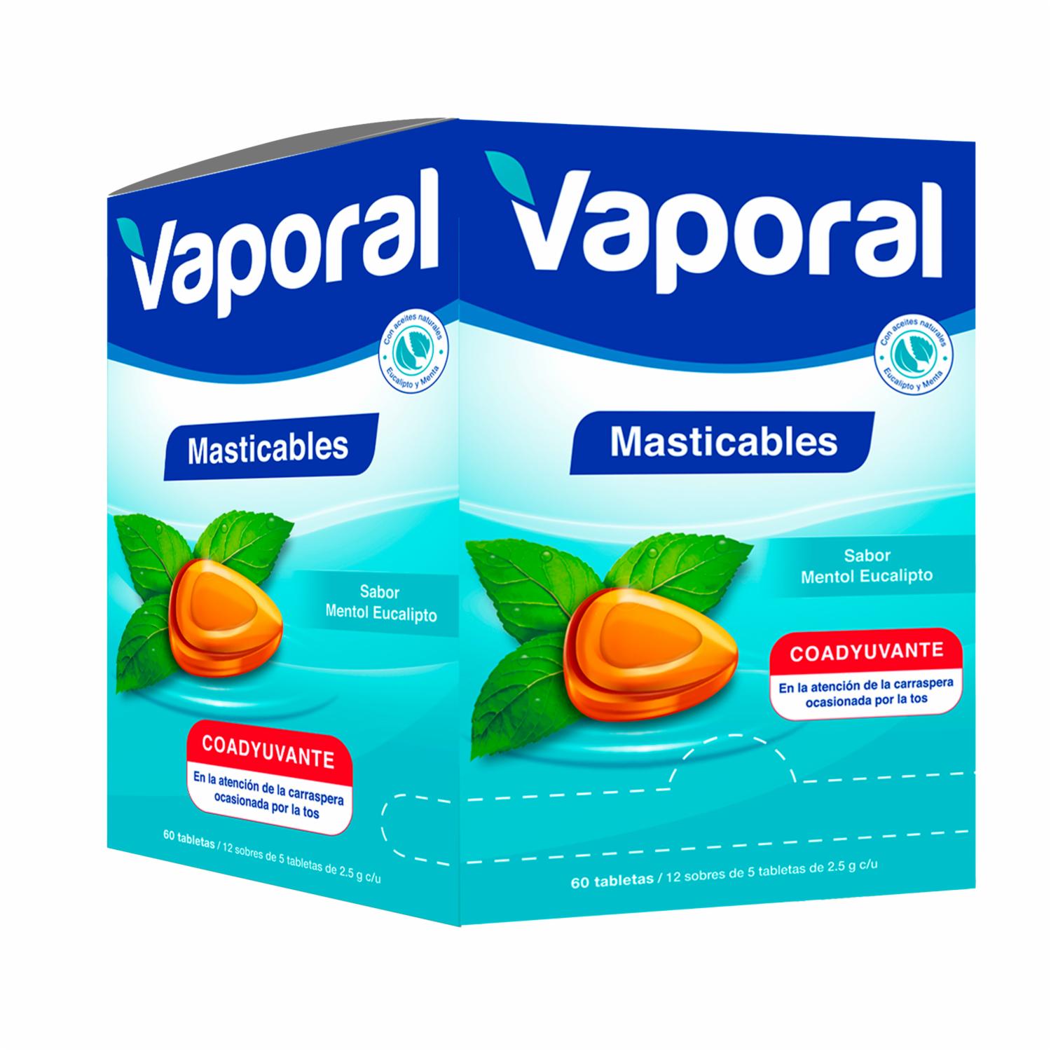Expectorante Masticable En Tabletas Sabor Mentol Eucaliptus VAPORAL 150 G