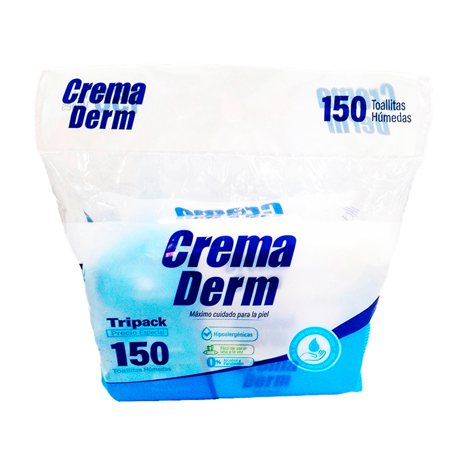 Pañitos Húmedos 0% Alcohol Y Parabenos CREMA DERM X150 Uds