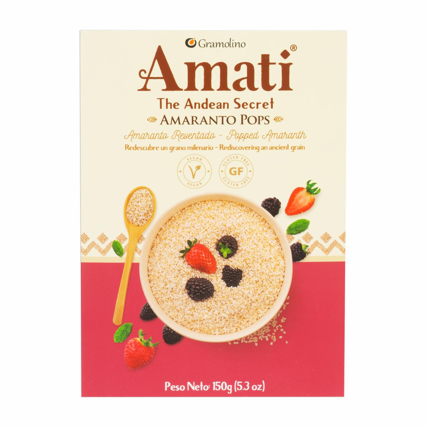 Amaranto Pops Vegano Sin Gluten AMATI THE ANDEAN SECRET 150 G