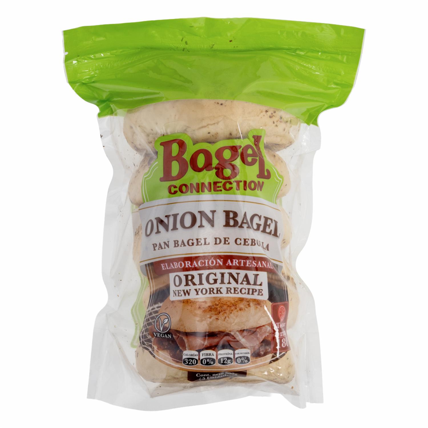 Pan Bagel Cebolla 5 Unidades THE BAGEL CONNECTION 600 G