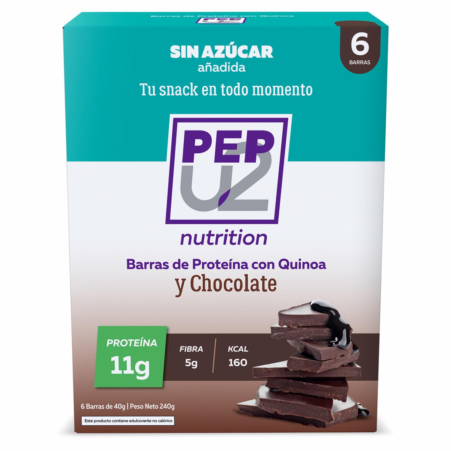 Barra De Proteína Y Fibra Con Quinoa Y Chocolate PEPU2 NUTRITION 6 Uds X 40 G