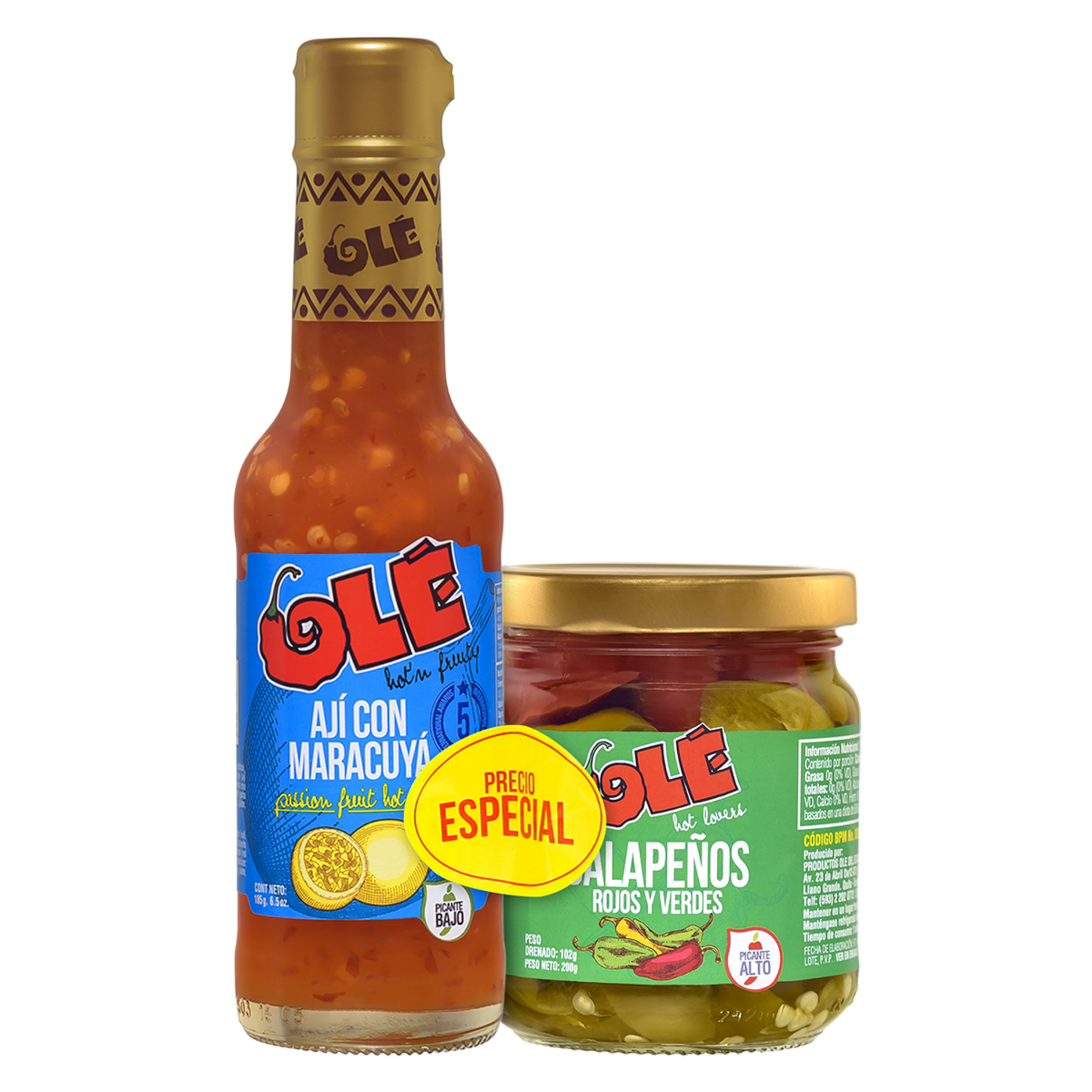 Pack Ají Maracuyá +Jalapeños Encurtidos OLÉ 391G