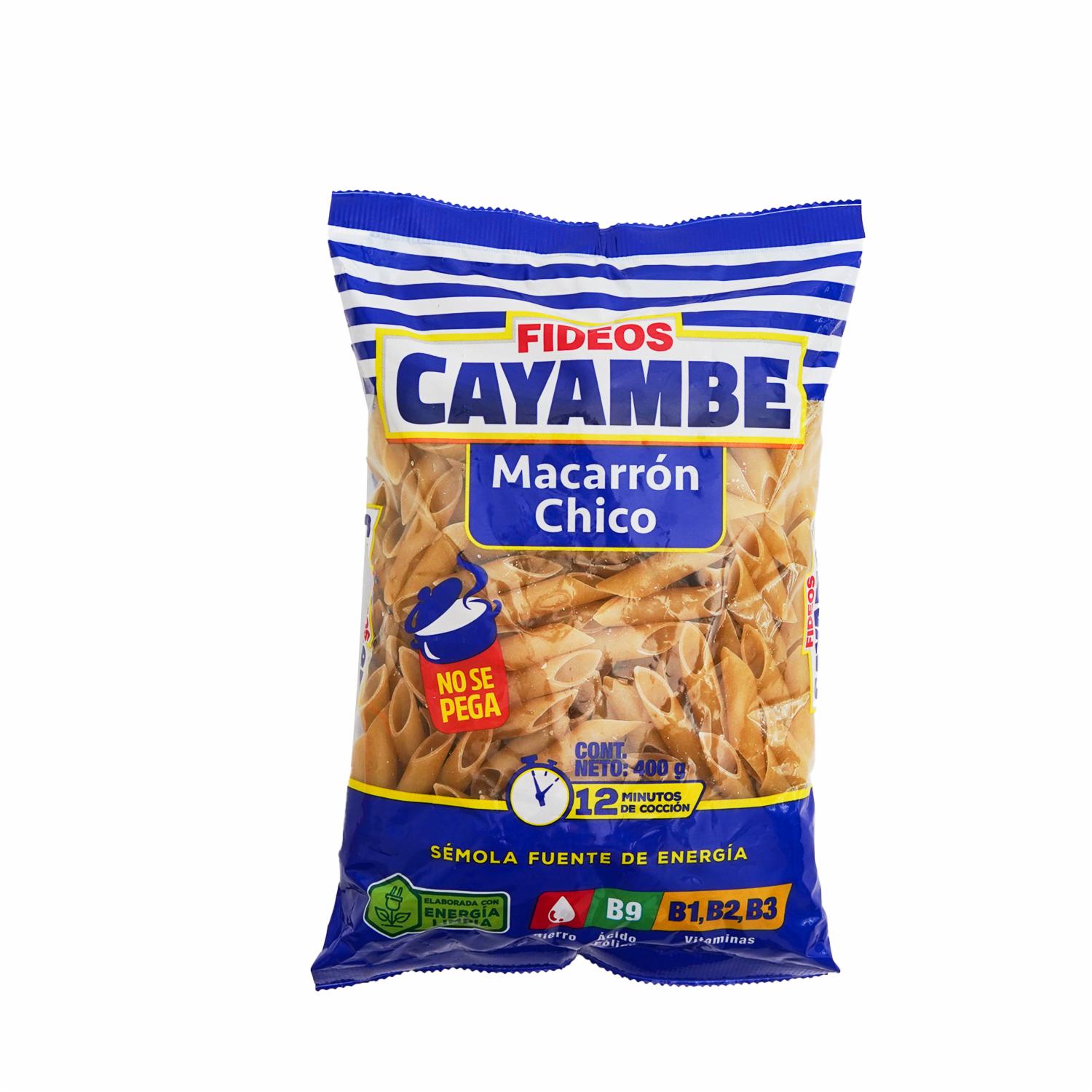 Fideos Macarrón Chico CAYAMBE 400 G