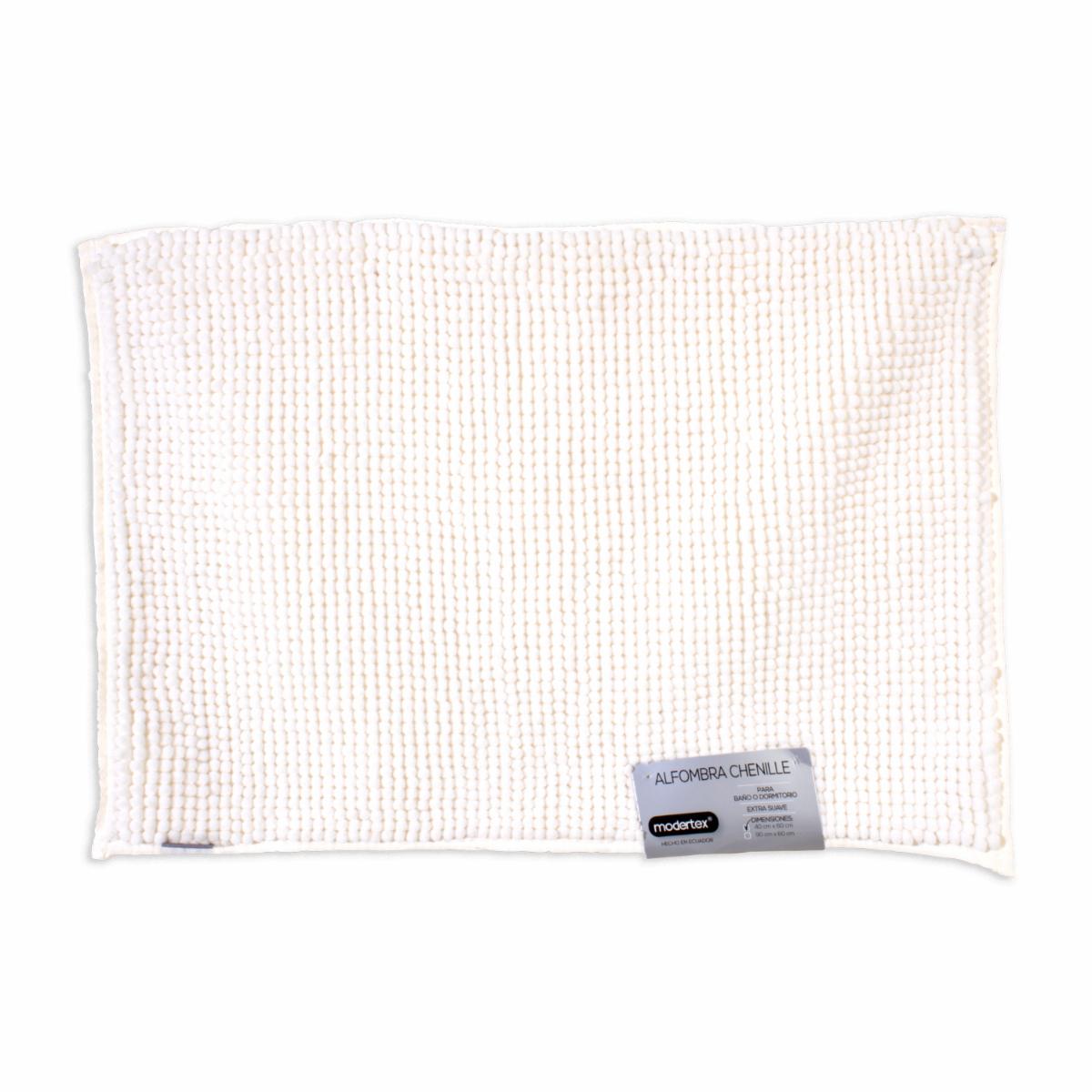 Alfombra Para Baño Chenille Blanco MODERTEX 40 X 60 Cm