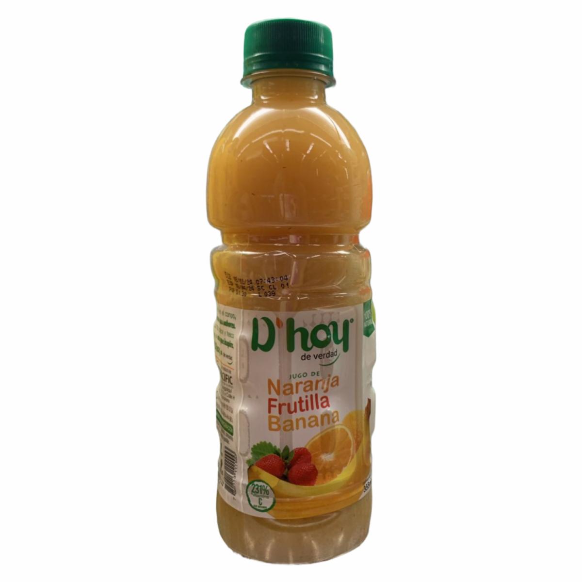 Jugo De Naranja Frutilla Banana 231 % Vitamina C D`HOY 355 Ml