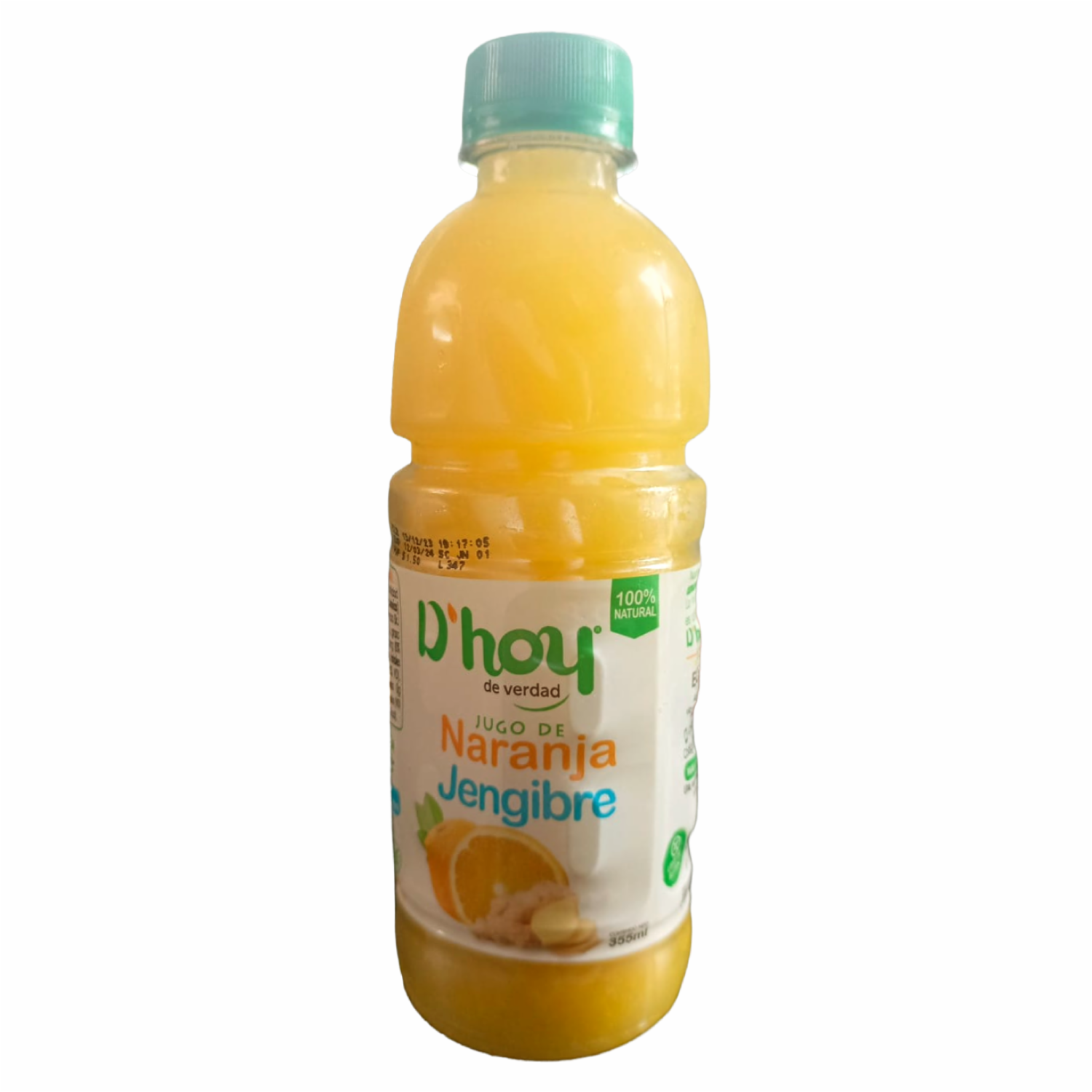 Jugo De Naranja Con Jengibre 100 % Natural D`HOY 355 Ml