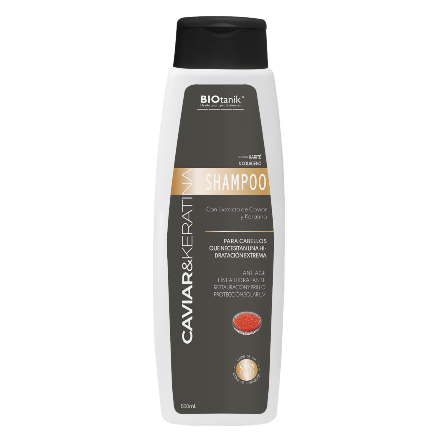 Shampoo De Cabello De Caviar Y Keratina BIOTANIK 500 Ml