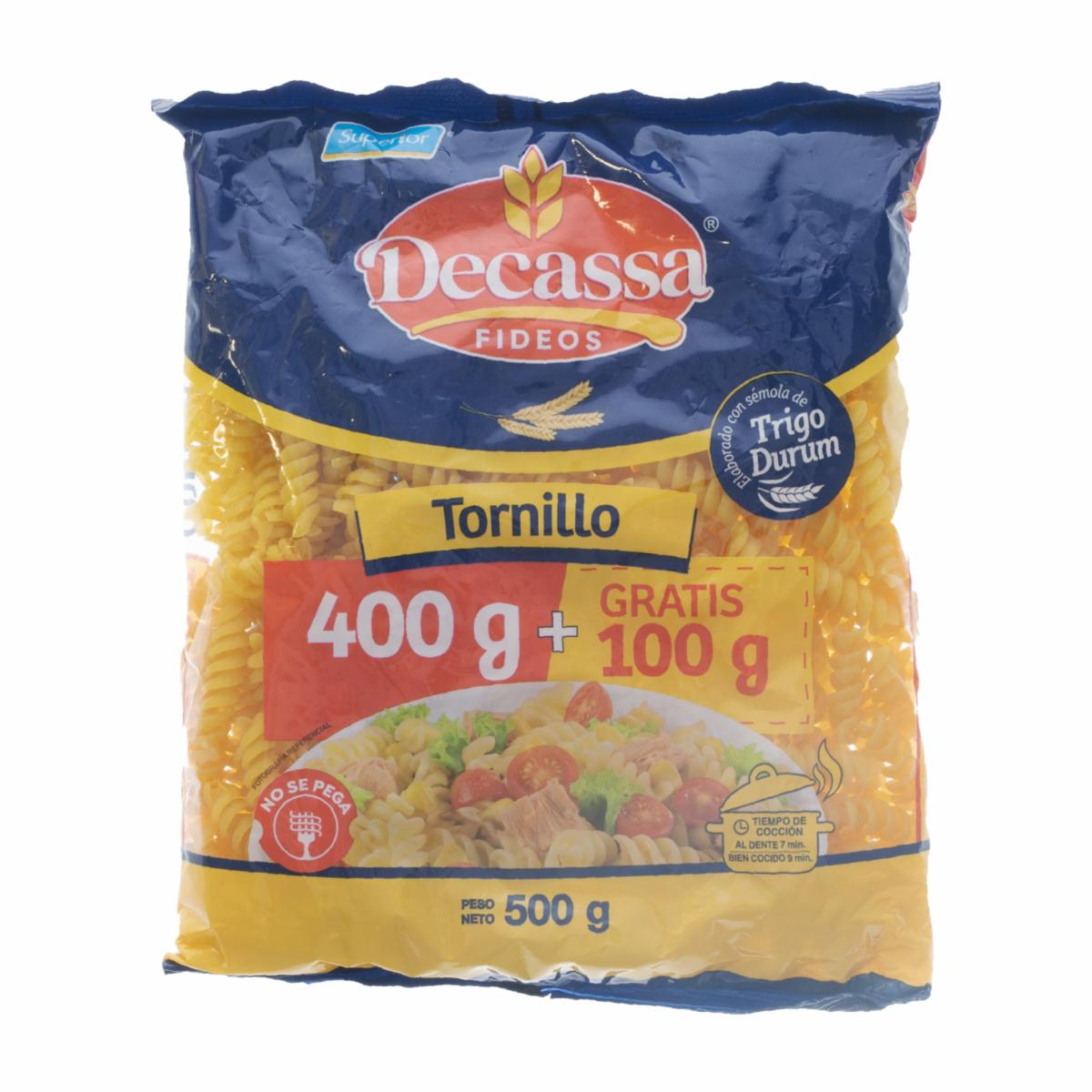 Fideos Tornillo DECASSA 500 G