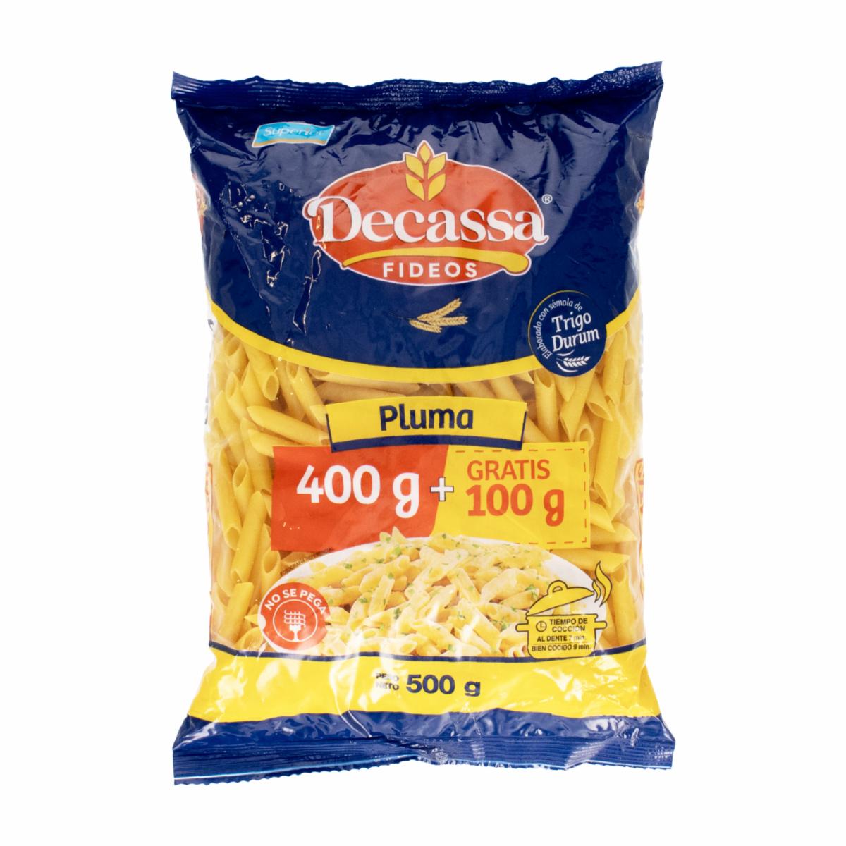 Fideos Pluma Chica DECASSA 500 G