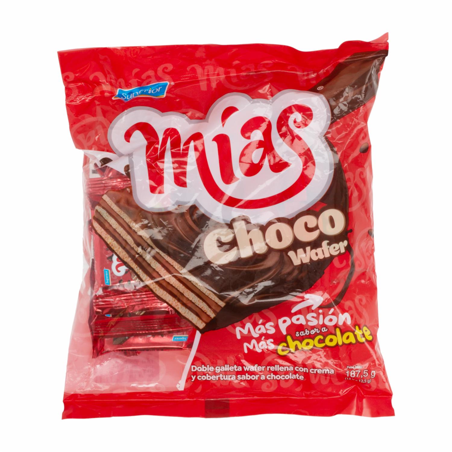 Galleta Wafer Sabor A Chocolate MÍAS 187.50 G