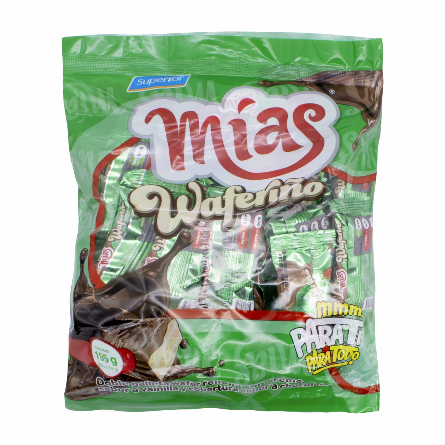 Galleta Wafer Sabor A Chocolate MÍAS 195 G