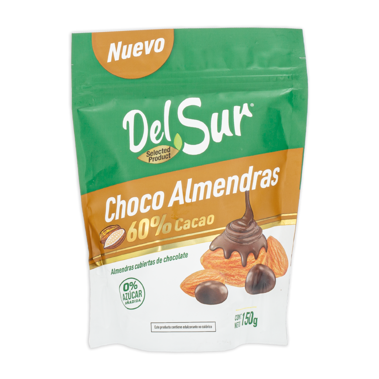 Choco Almendra 60% Cacao Sin Azúcar Añadida DEL SUR 150 G