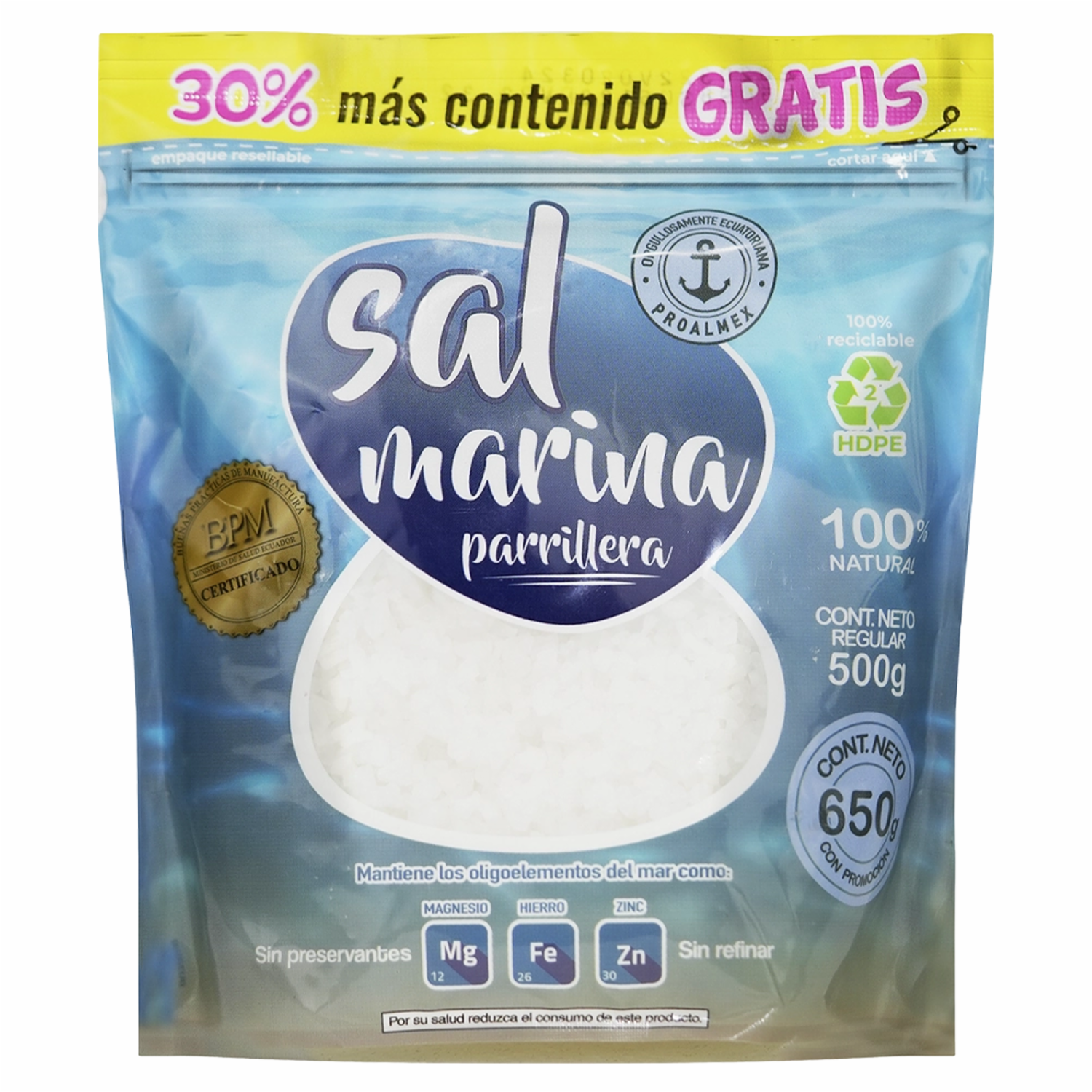 Sal Marina Parrillera Gratis 150 Gr PROALMEX 650 G