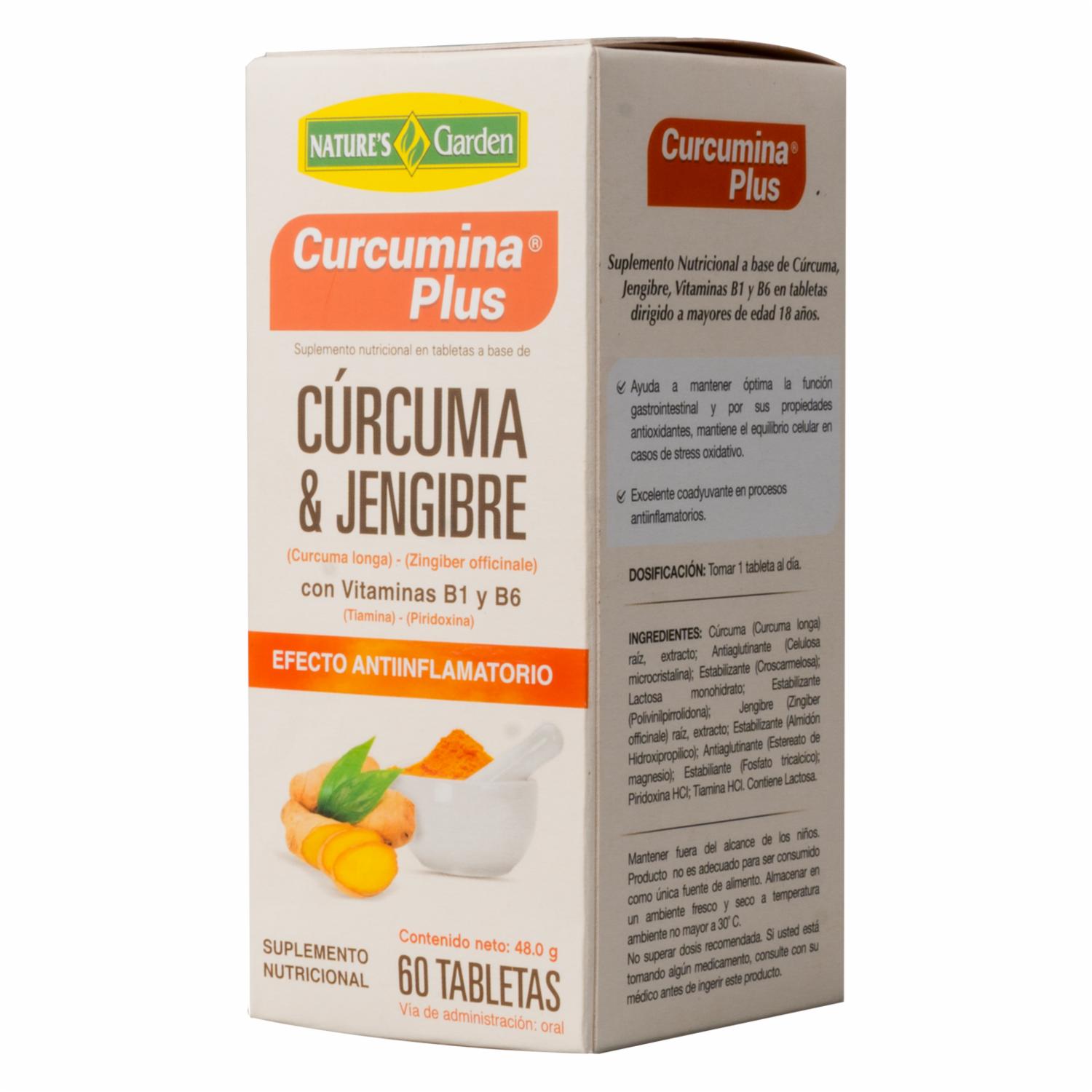 Suplemento Con Cúrcuma Y Jengibre NATURE’S GARDEN 60 u
