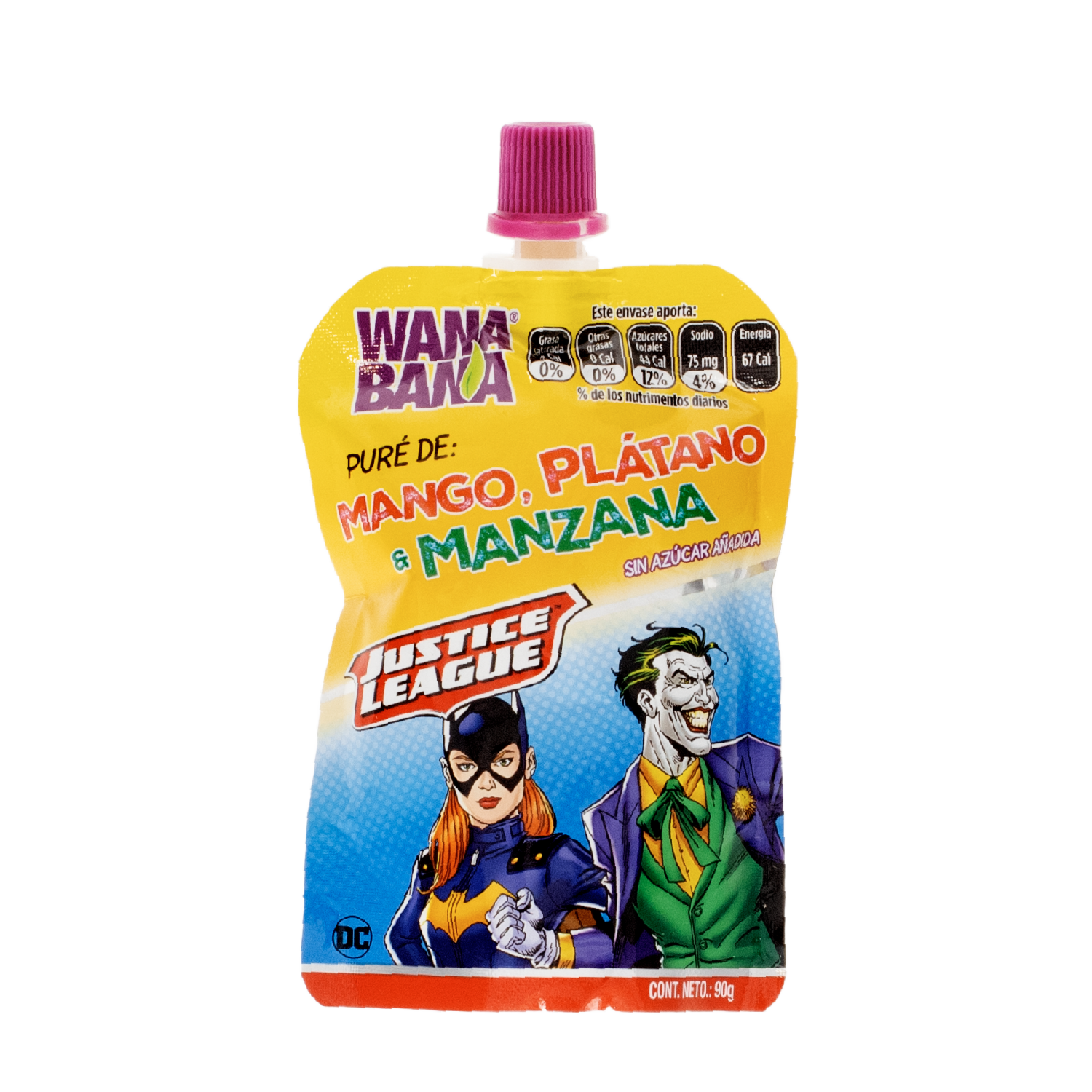 Pure De Fruta Sabor Mango Banano Y Manzana WANA BANA 90 G