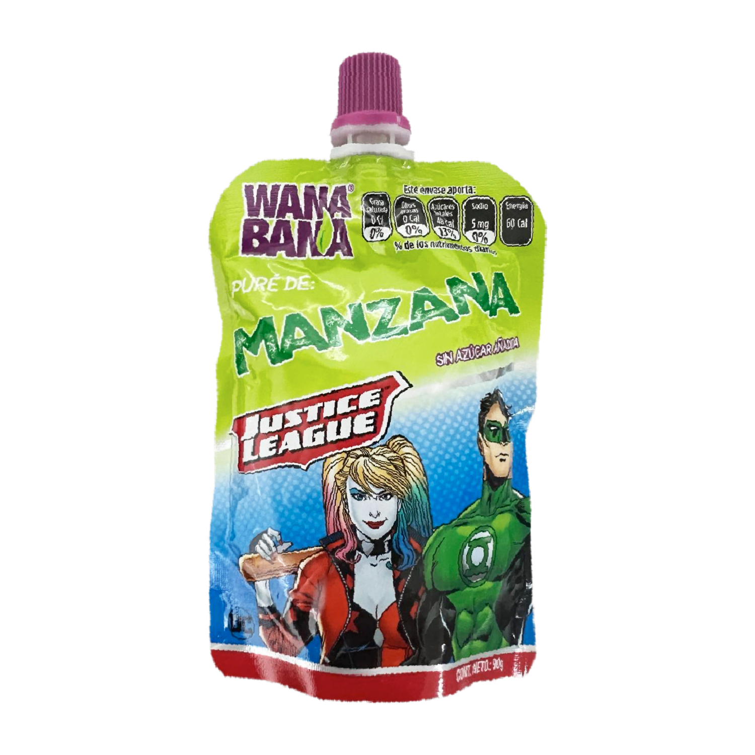 Pure De Fruta Sabor Manzana Diseño Liga De La Justicia WANA BANA 90 G