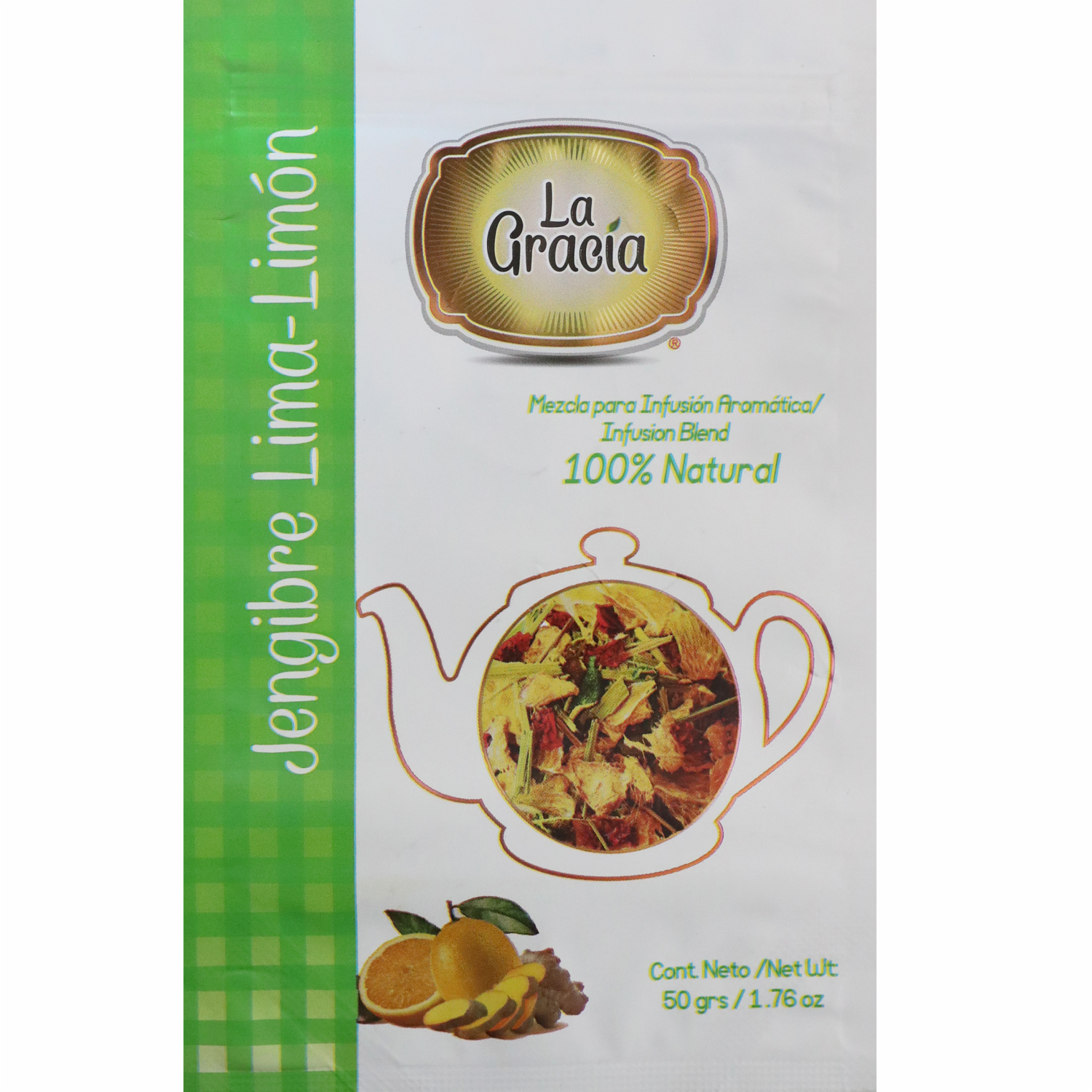 Infusión De Frutas Aromática Jengibre Lima Limón LA GRACÍA 50 G