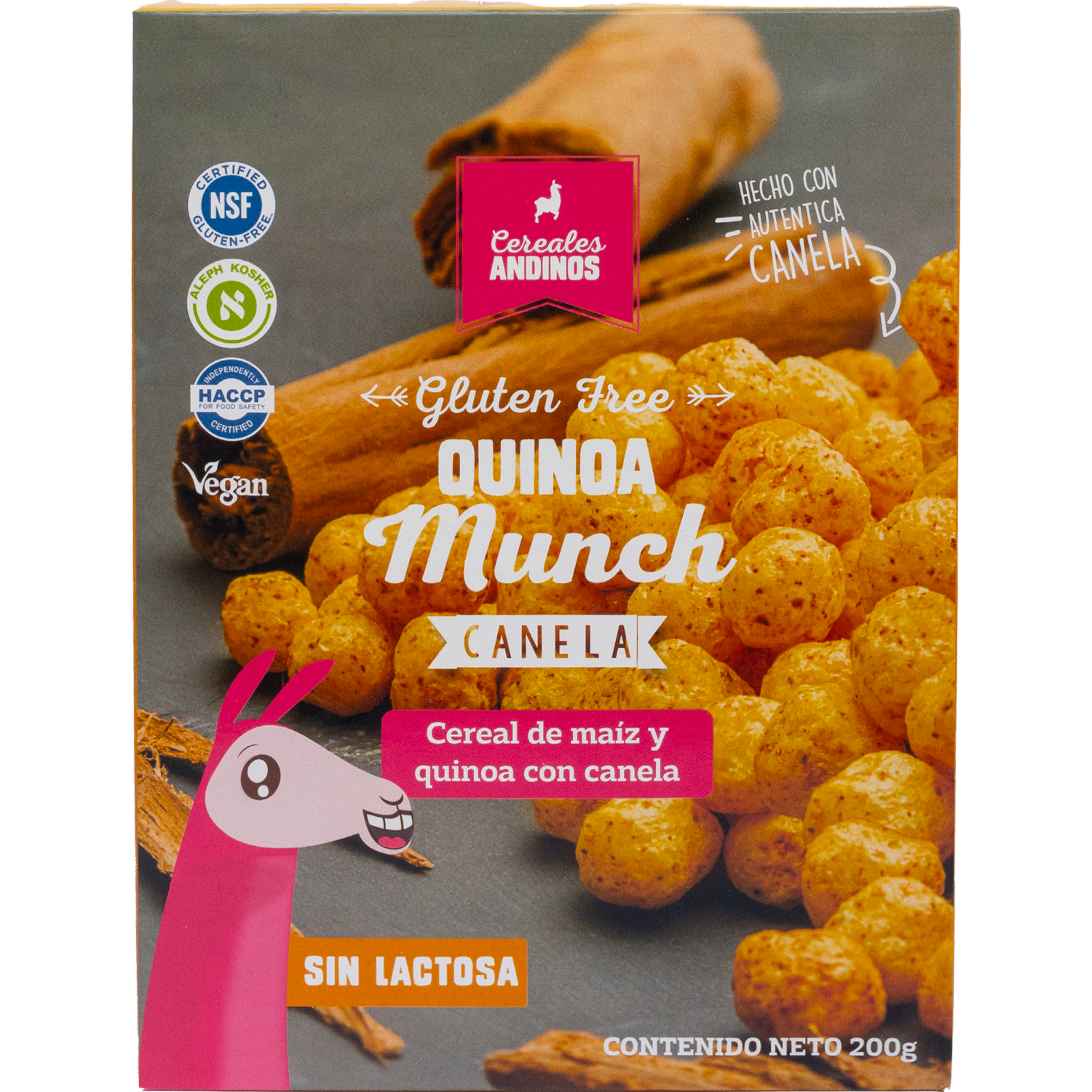 Quinoa Munch Cereal De Maíz Y Quinoa Con Canela Libre De Gluten CEREALES ANDINOS 200 G