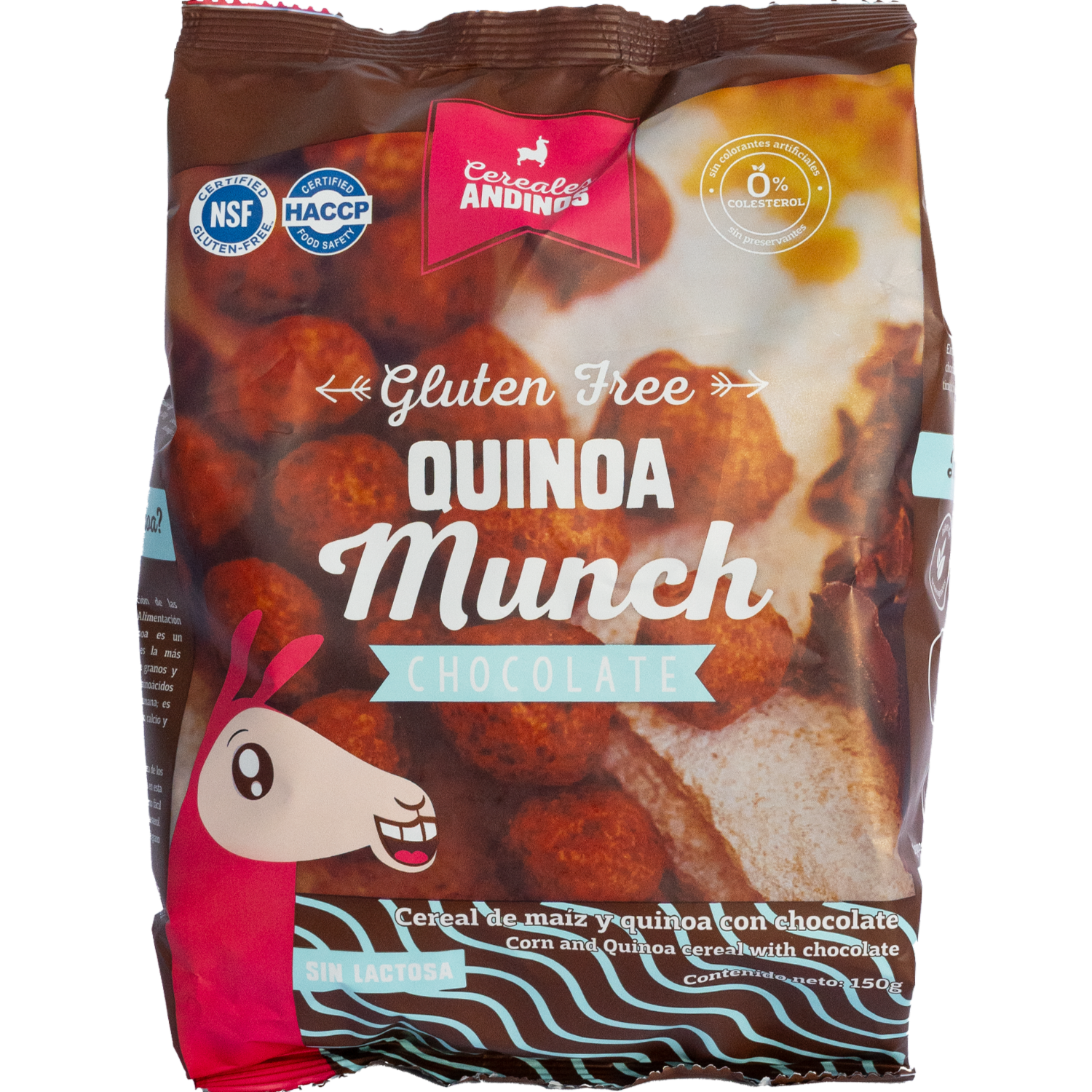 Quinoa Munch Cereal De Maíz Y Quinoa Con Chocolate Libre De Gluten CEREALES ANDINOS 150 G
