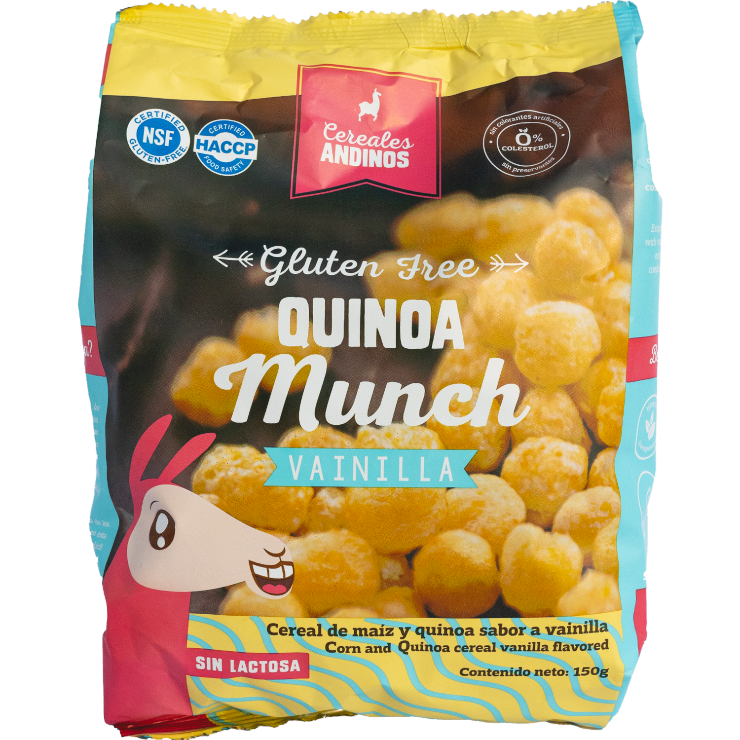 Quinoa Munch Cereal De Maíz Y Quinoa Sabor A Vainilla Libre De Gluten CEREALES ANDINOS 150 G