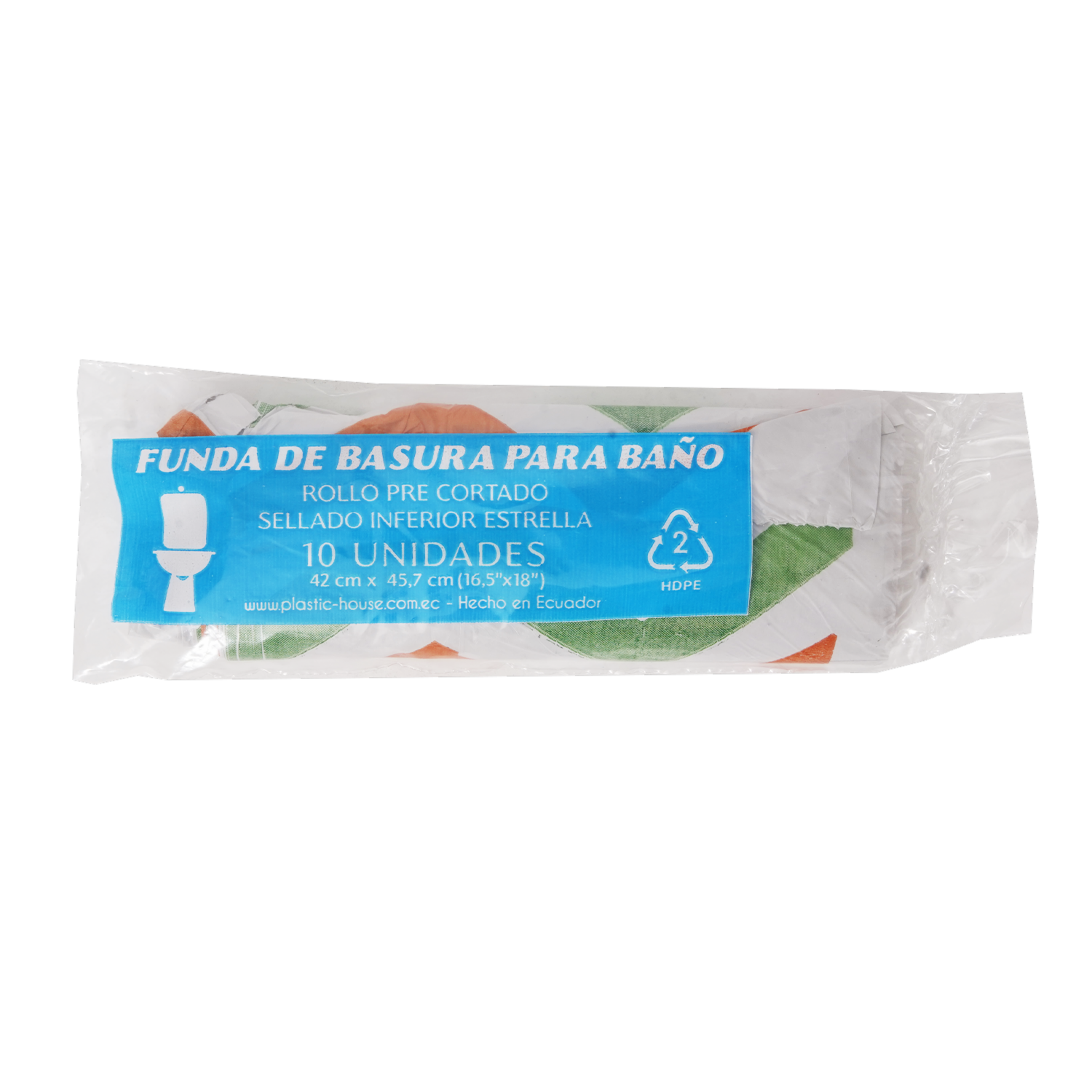 Funda De Basura Para Baño 16.5X18″ PLASTIC HOUSE 1 X 10 Uniidades