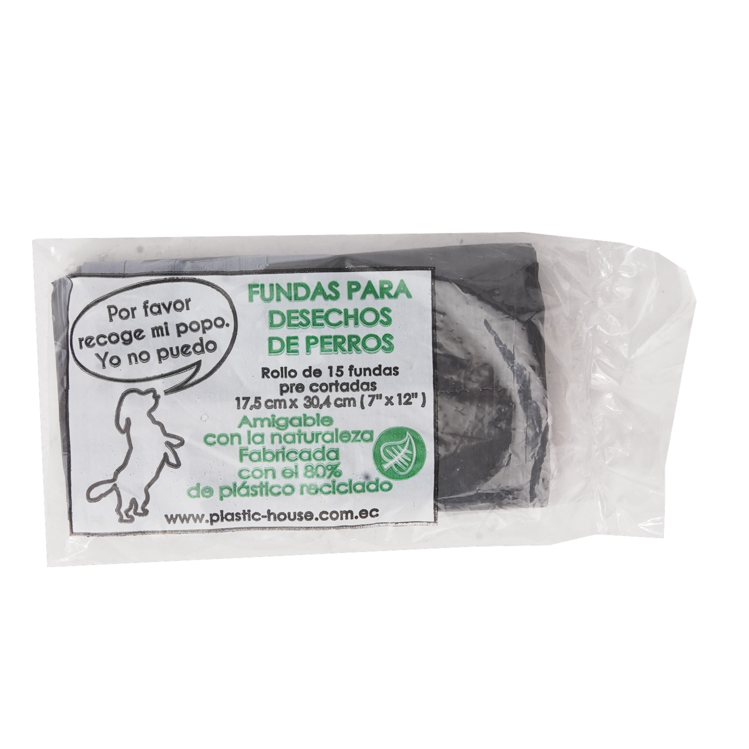 Funda Rollo Para Desechos De Perros X15 U PLASTIC HOUSE 1 X 15 Unidades