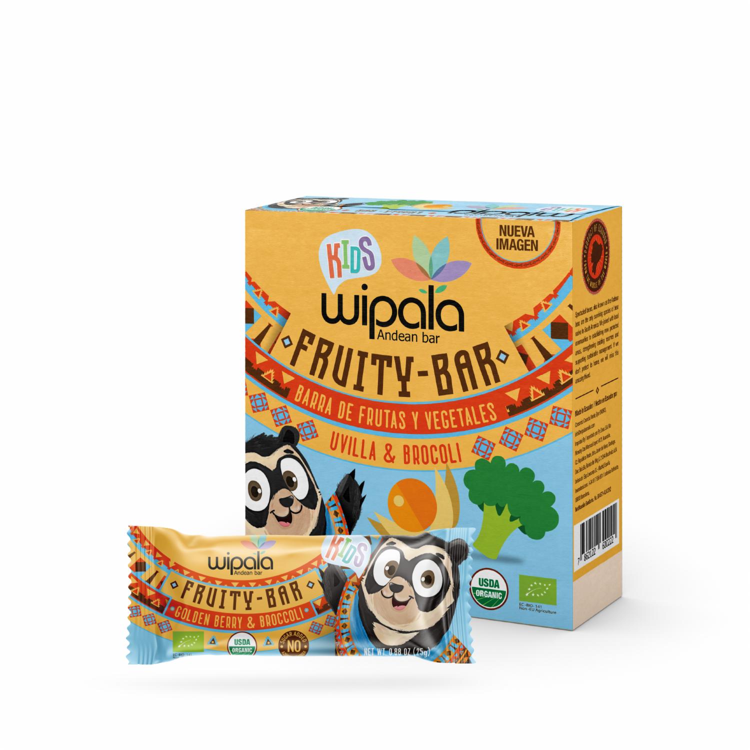 Barra De Cereal Kids Pasta Banano Uvilla Quinua Y Zanahoria WIPALA X6 X 150 G