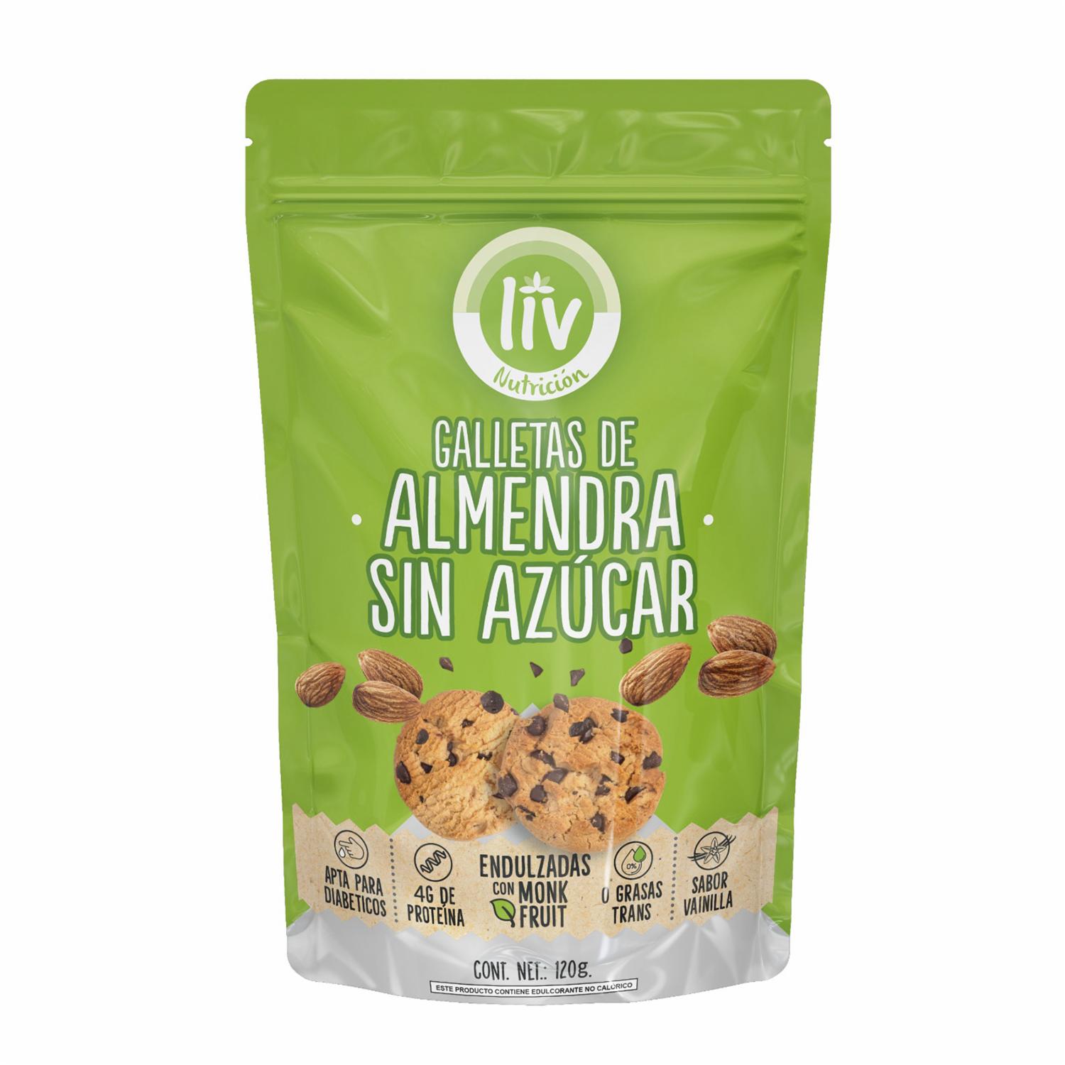 Galleta De Almendras Con Chispas De Chocolate Sin Azúcar LIV 120 G