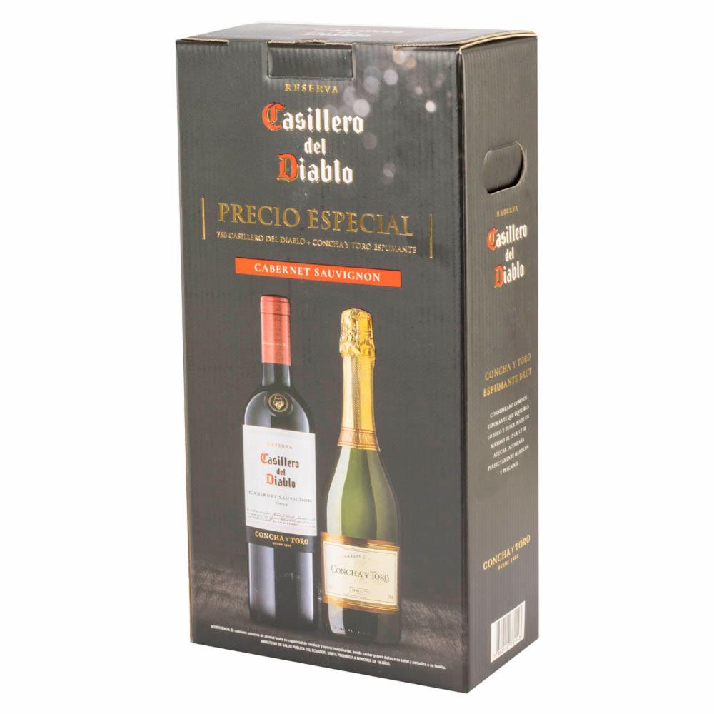 Vino Tinto Cabernet+espumante Cyt Brut Casillero Del Diablo 2 Uds X 750 Ml