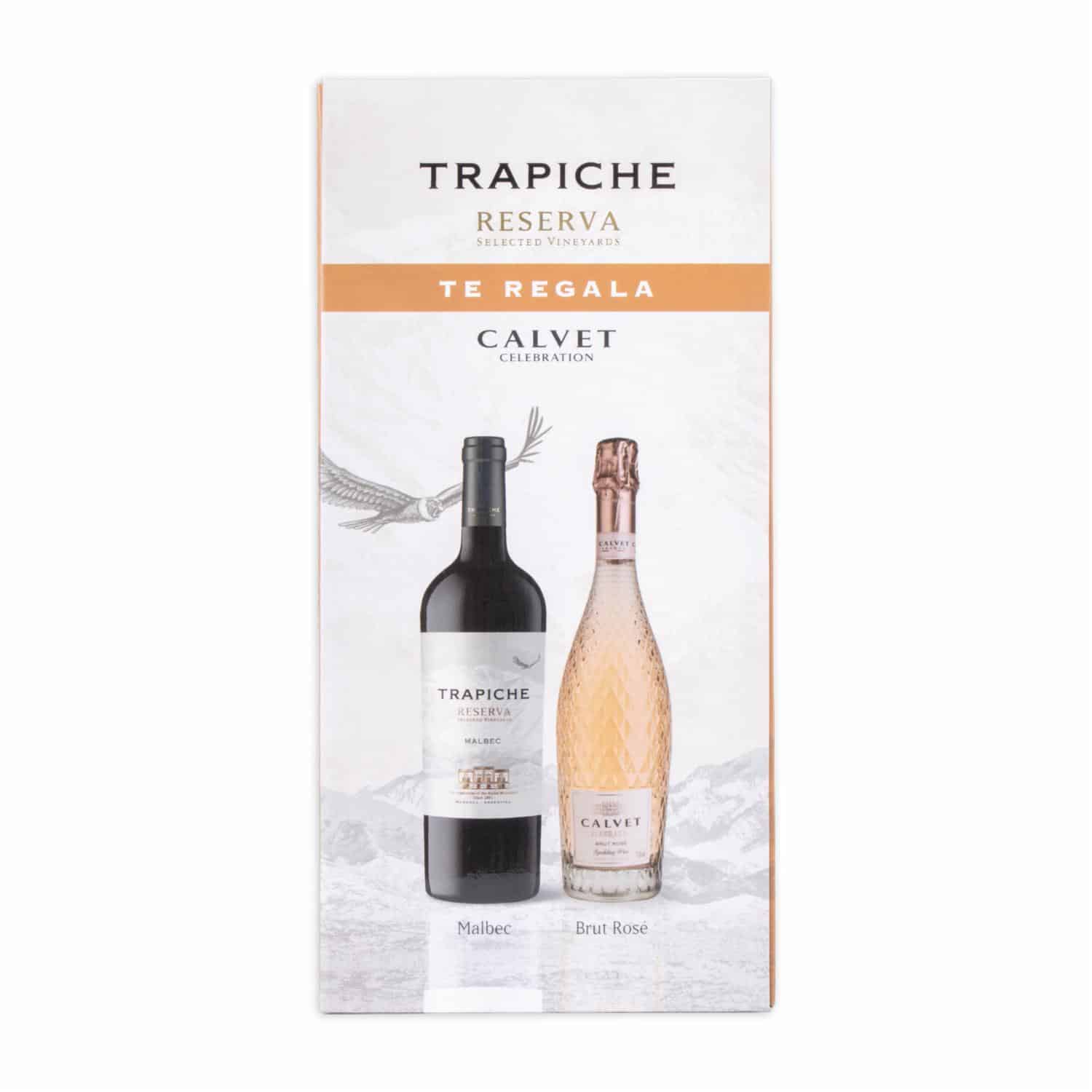 Vino Tinto Reserva Malbec + Calvet Cabernet Rose Trapiche Pack 2 X 750 Ml