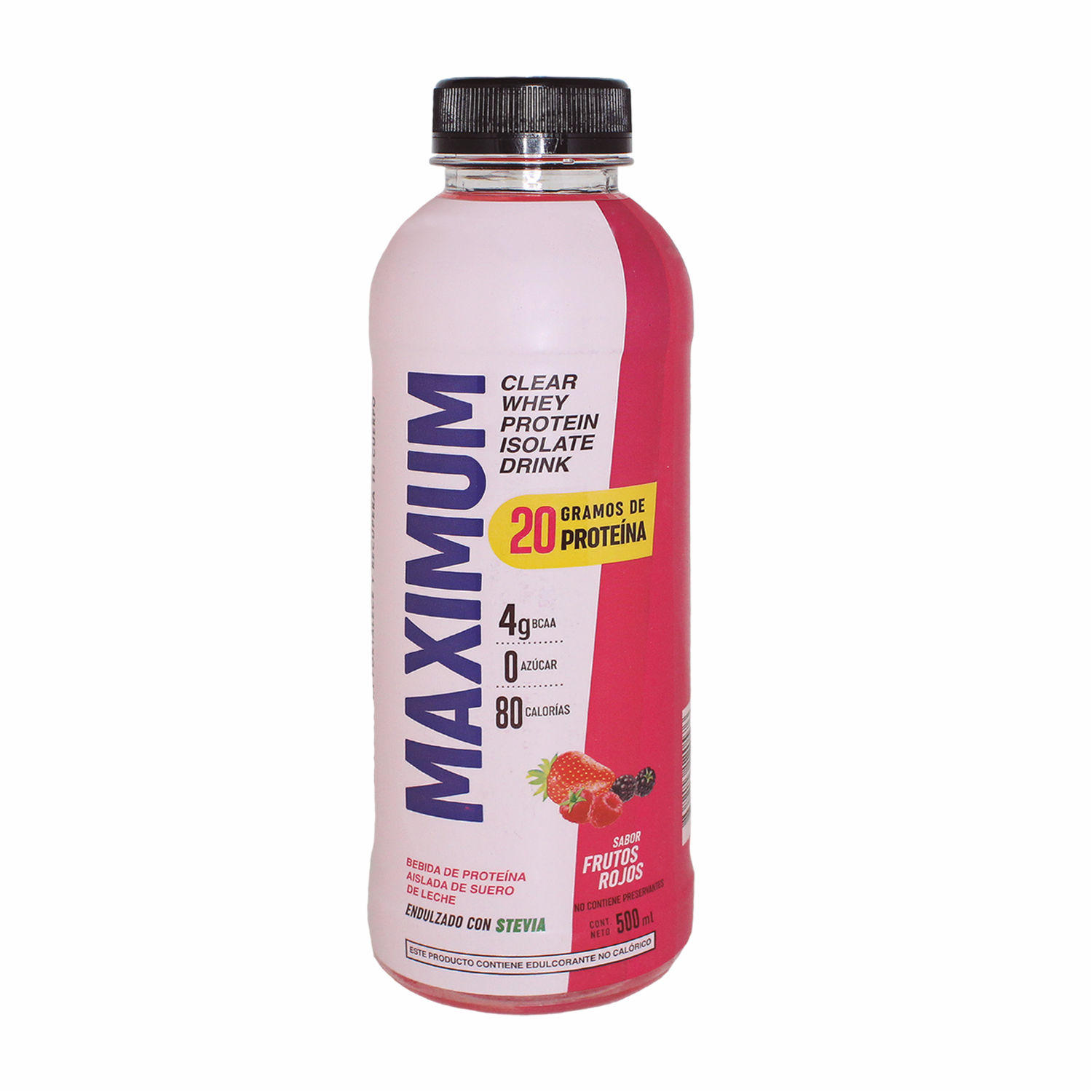 Bebida De Proteína Aislada De Suero de Leche Sabor A Frutos Rojos MAXIMUM 500 Ml