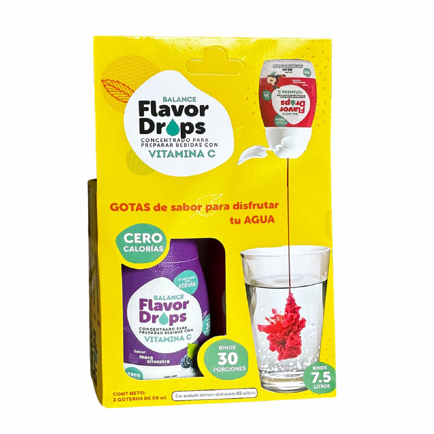 Flavor Drops Concentrado Para Preparar Bebidas Con Vitamina C BALANCE 2 Uds X 60 Ml