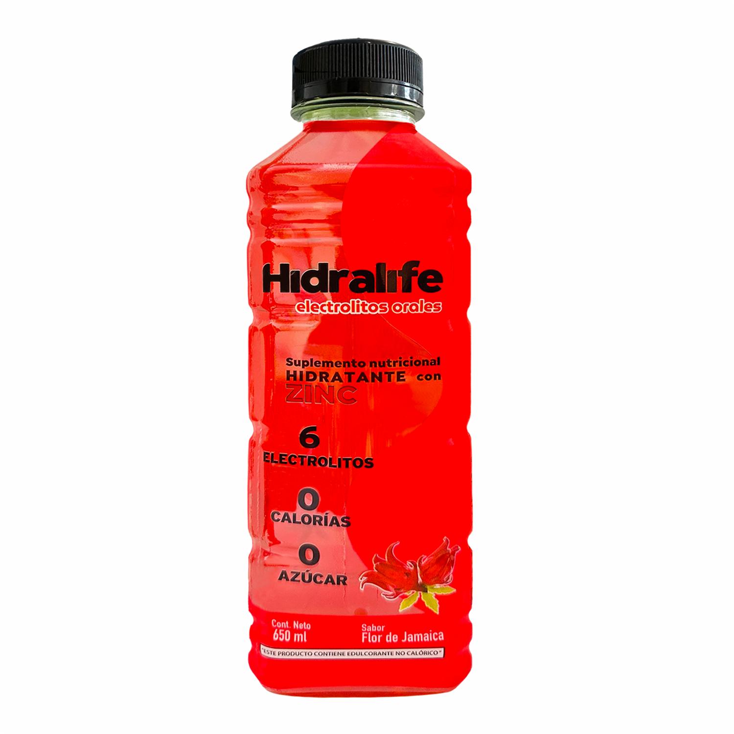 Bebida Hidratante Con Electrolitos Orales Sabor A Flor De Jamaica HIDRALIFE 650 Ml