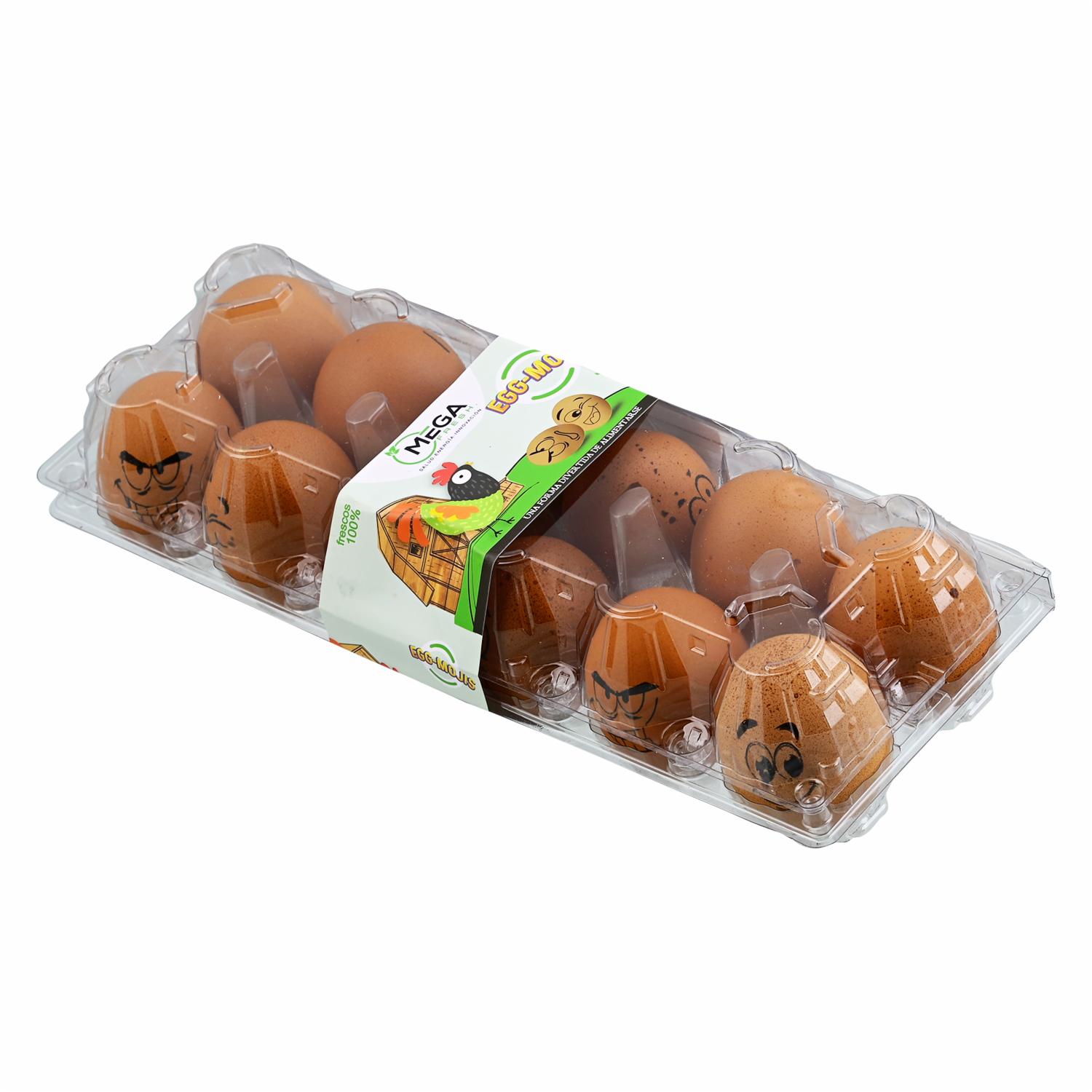 Huevos Mojis Marrón MEGA FRESH X 12 Uds