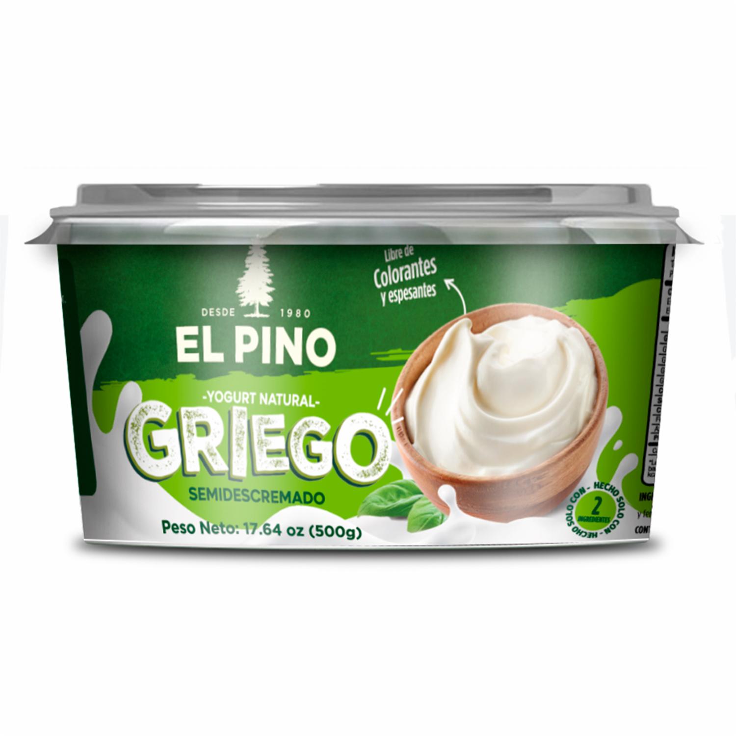 Yogurt Griego Semidescremado Natural EL PINO 500 G