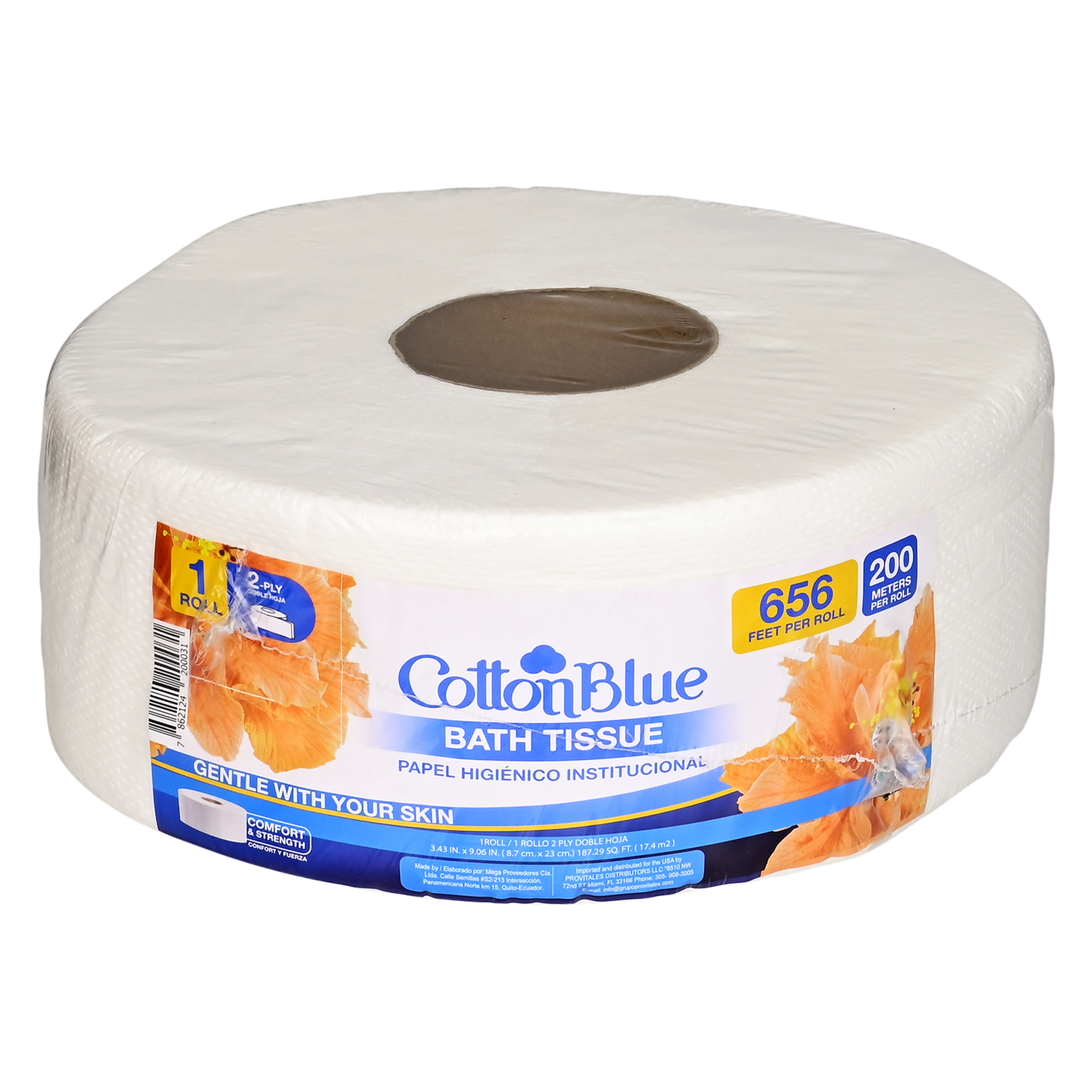 Papel Higiénico Institucional COTTON BLUE 200 Metros